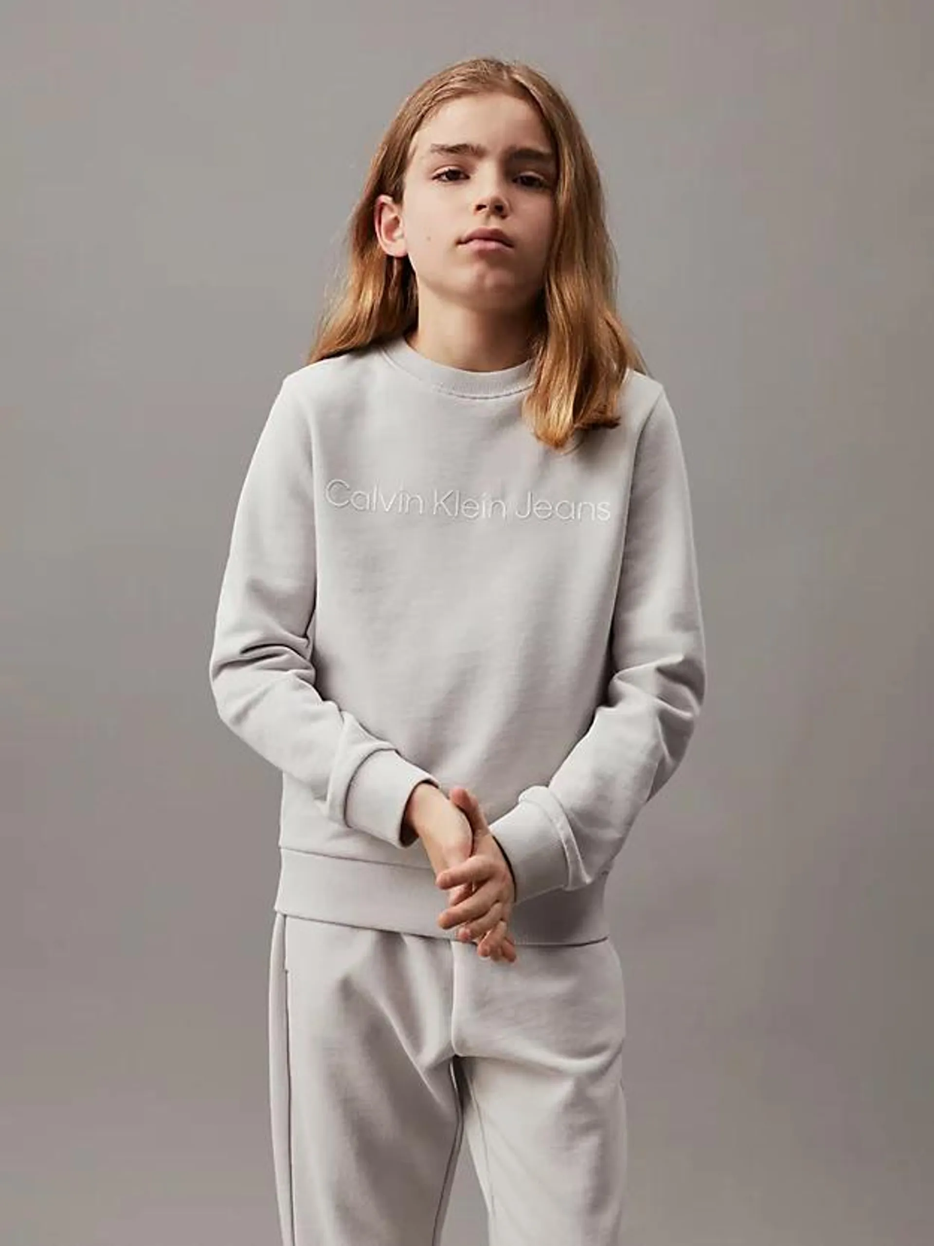 Badstoffen sweatshirt voor kinderen met logo