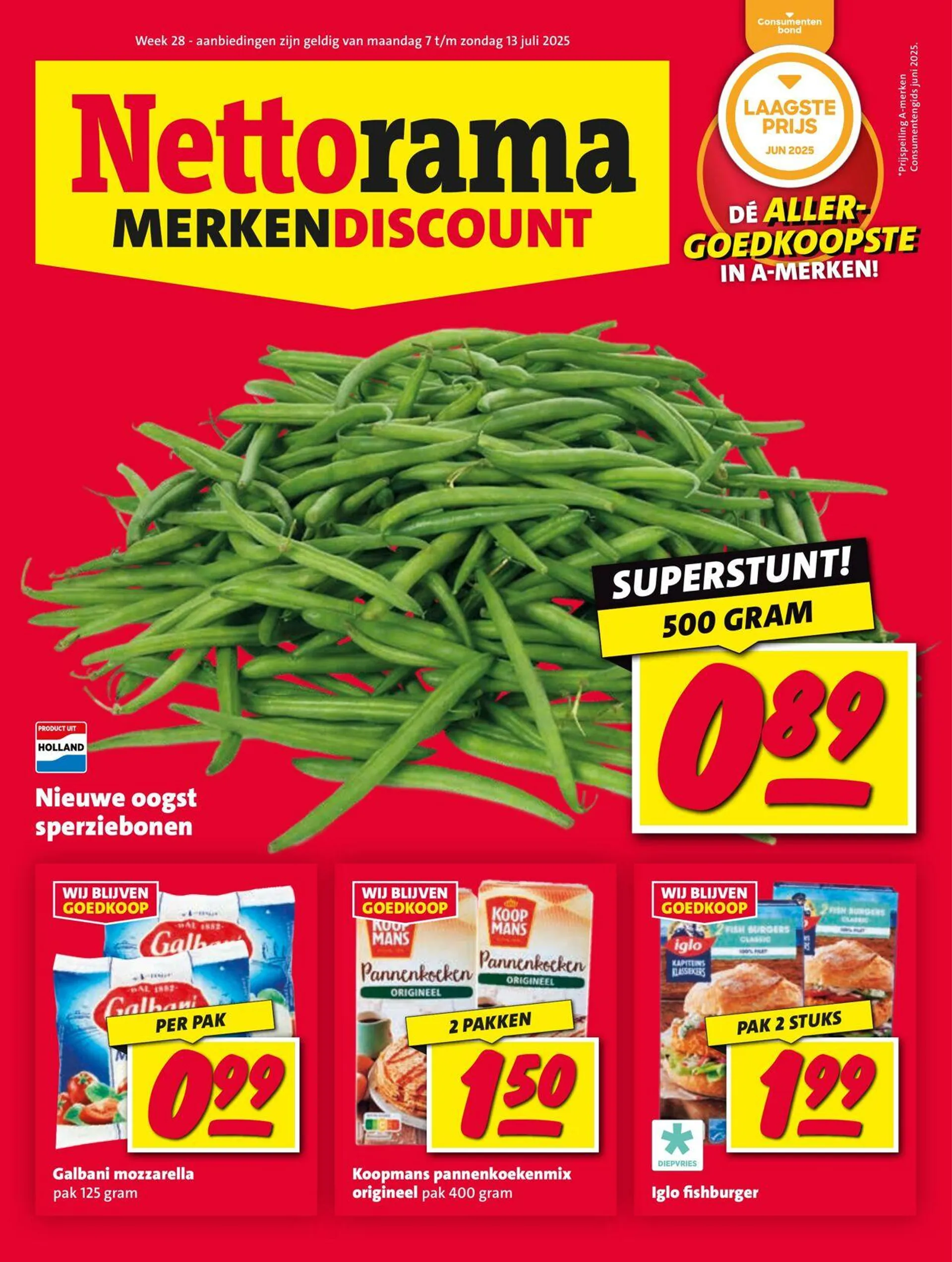 Nettorama Actuele folder van 7 juli tot 13 juli 2025 - Folder pagina 1