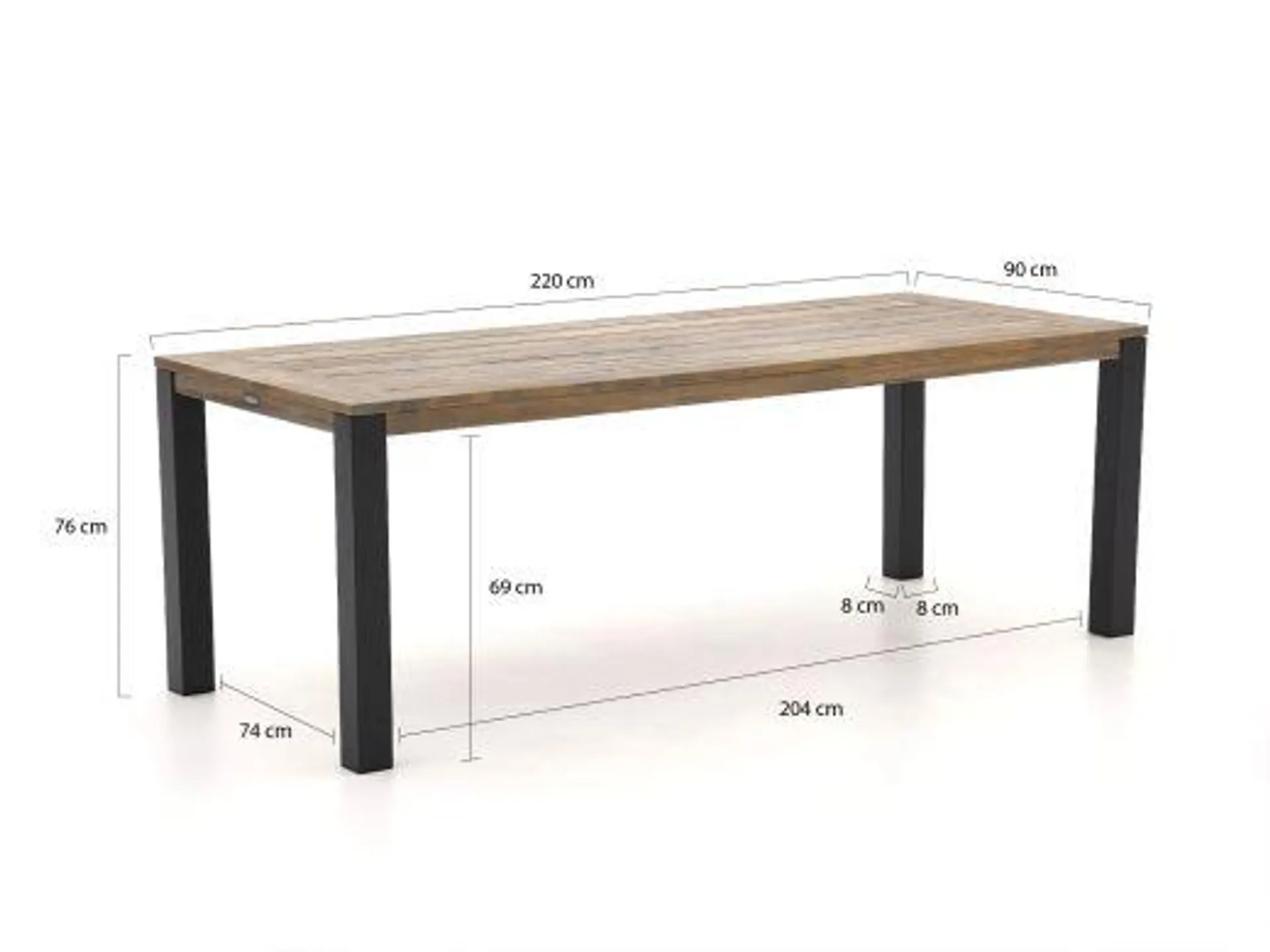 Intenso Fabrizi/ROUGH-S 220cm dining tuinset 7-delig verstelbaar