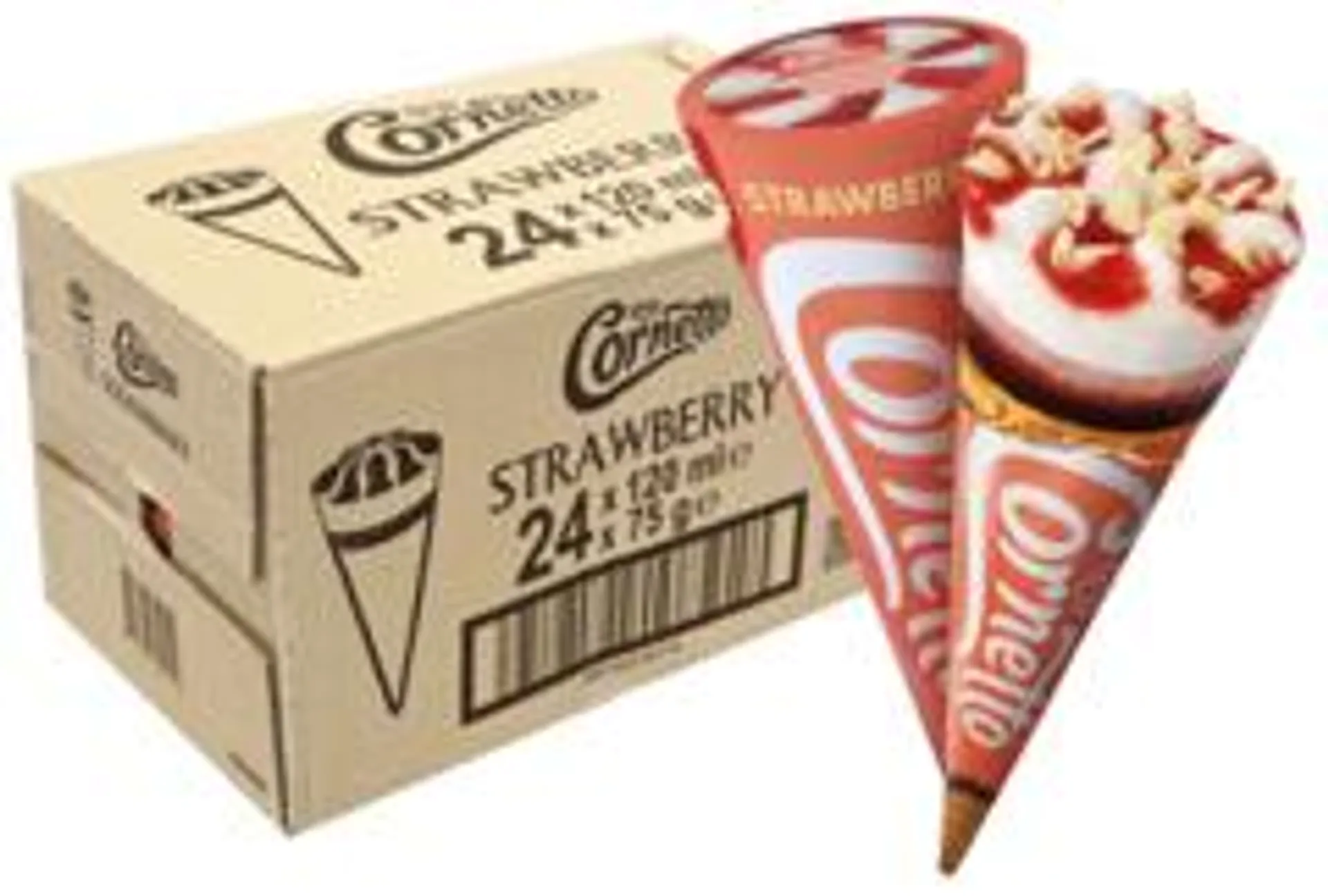 24 stuks Cornetto Aarbei 120ml