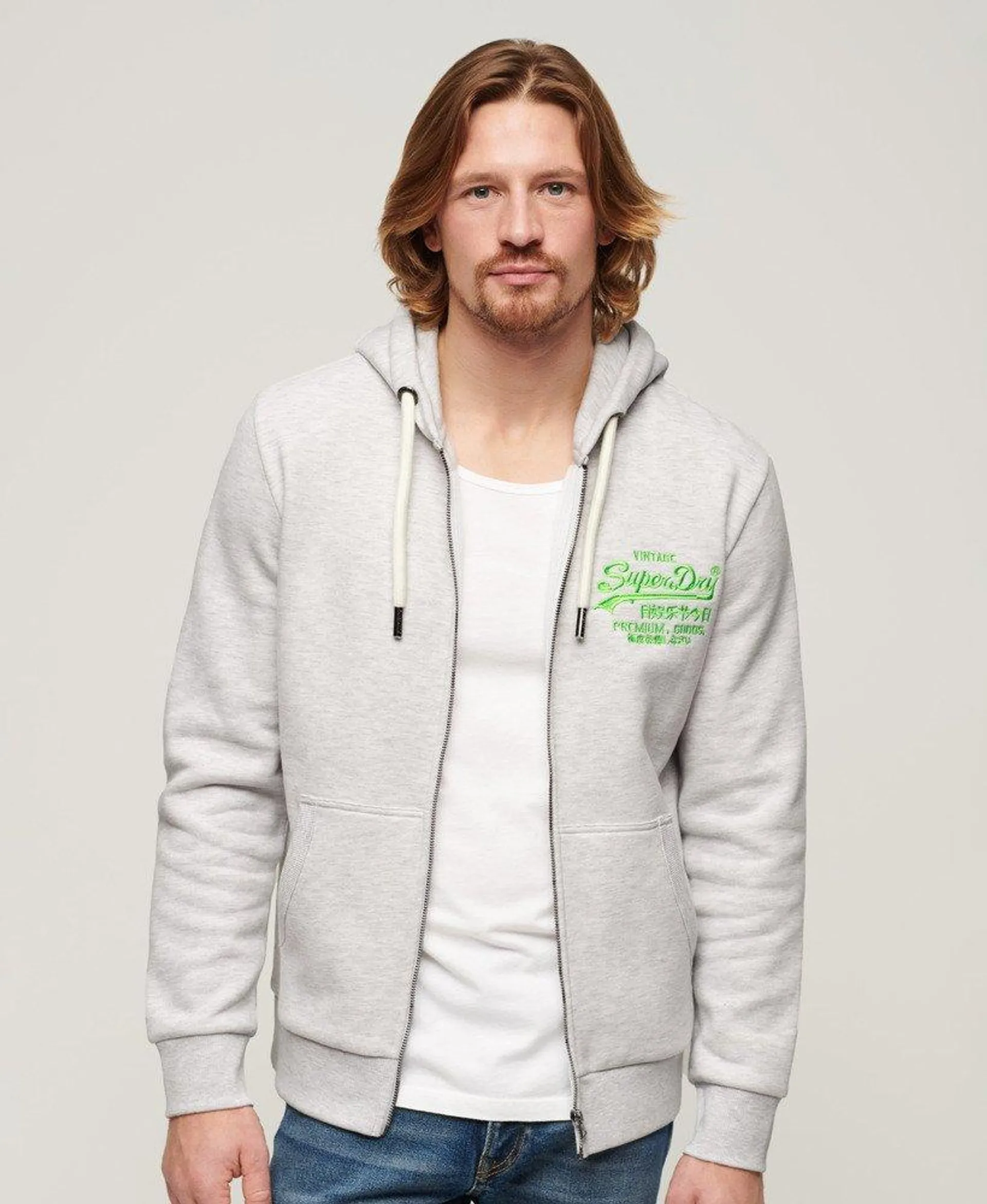 Neon Vintage Logo hoodie met rits