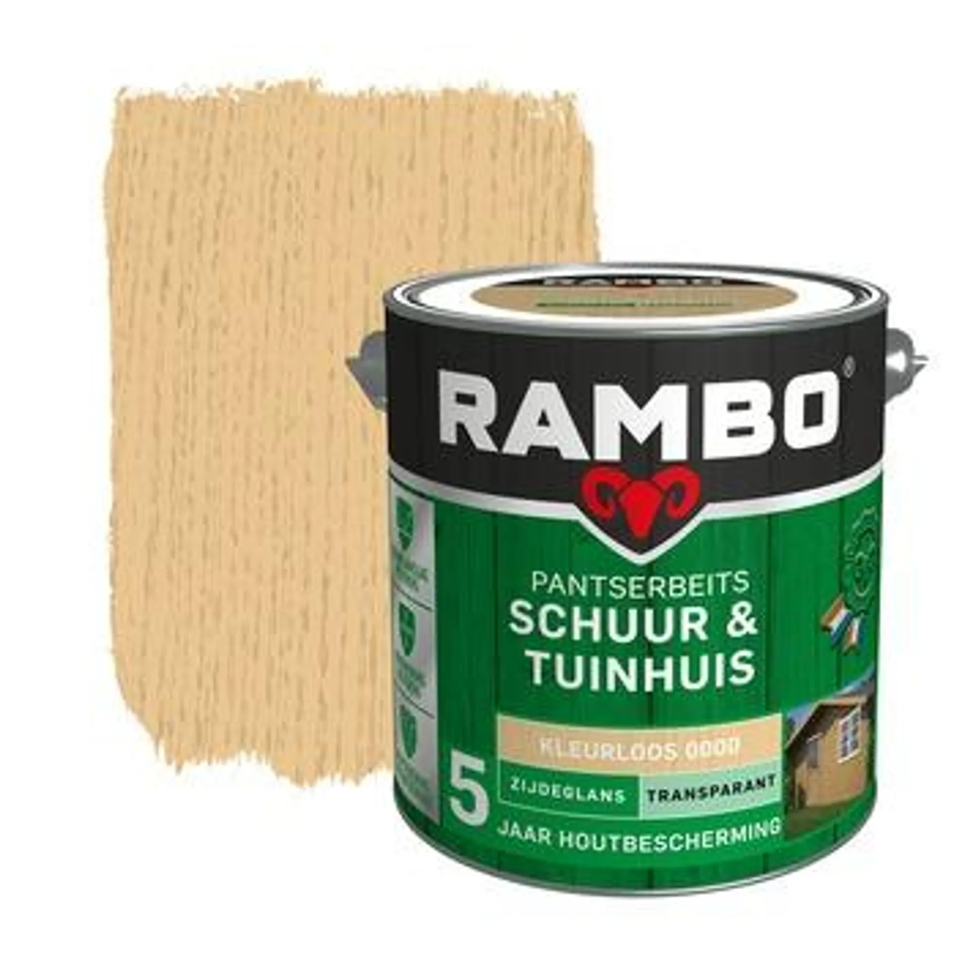 Rambo Pantserbeits Schuur & Tuinhuis zijdeglans kleurloos transparant 2,5 l