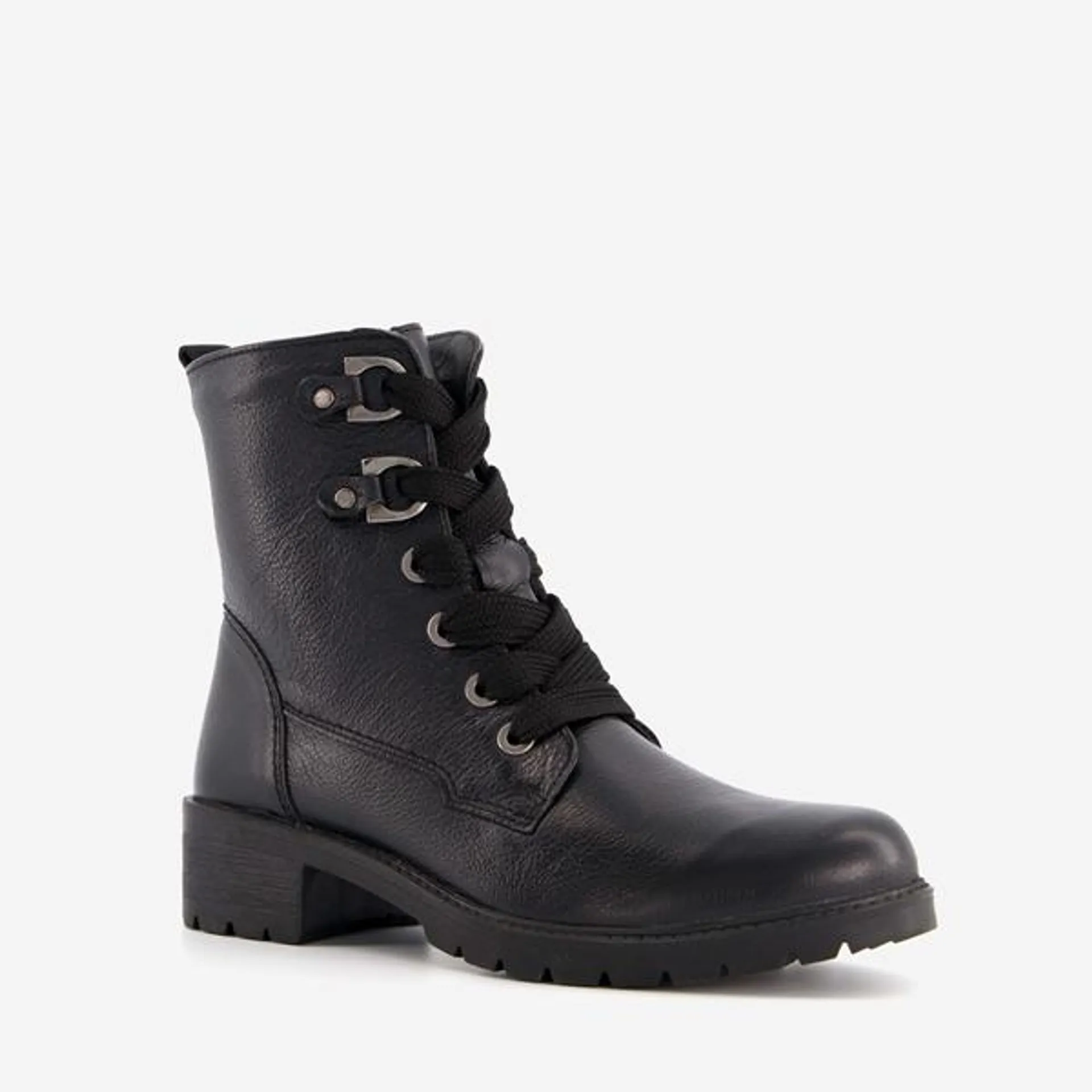 Hush Puppies leren veterboots met brede veters