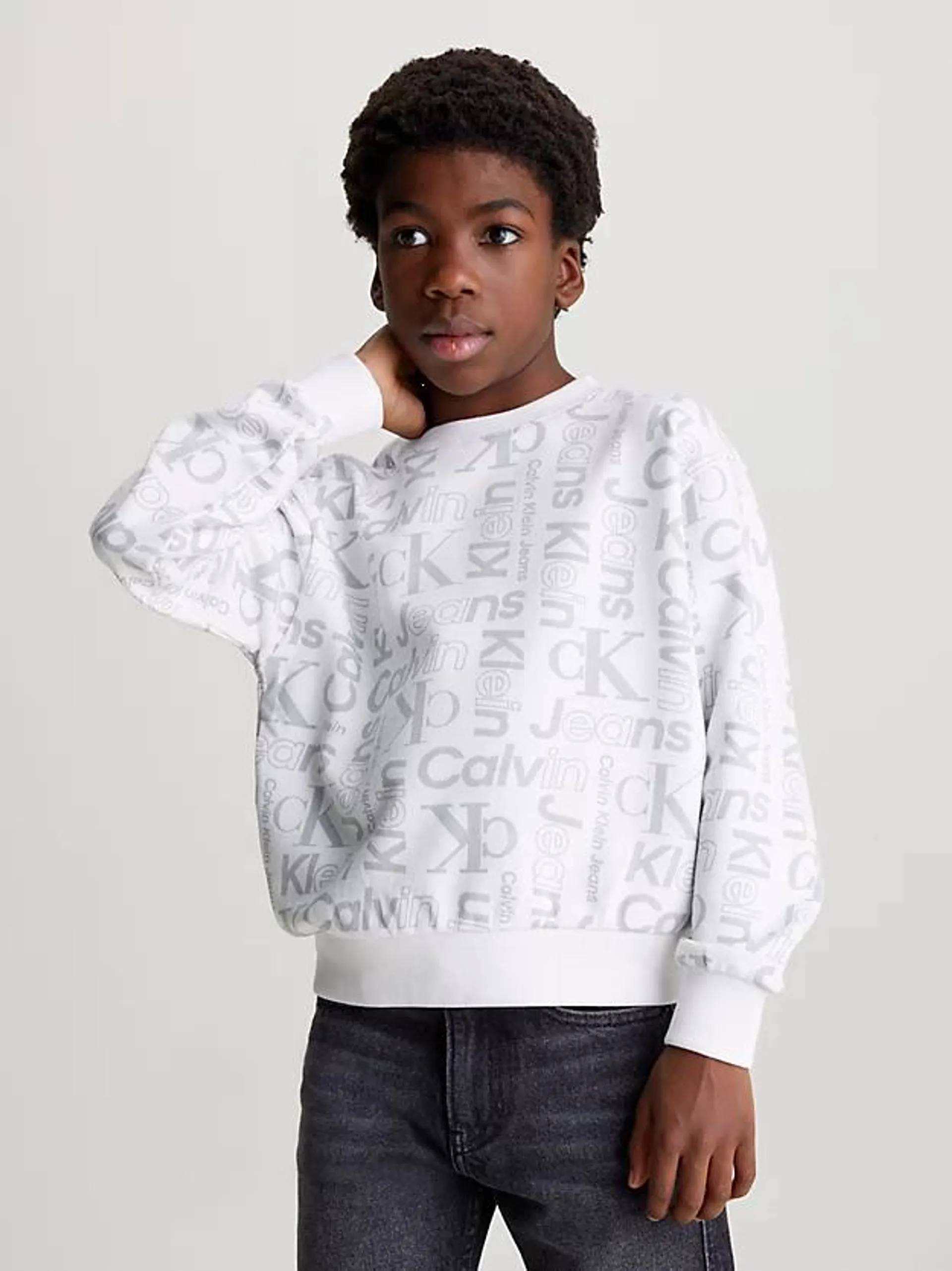 Badstoffen sweatshirt met all-over logo