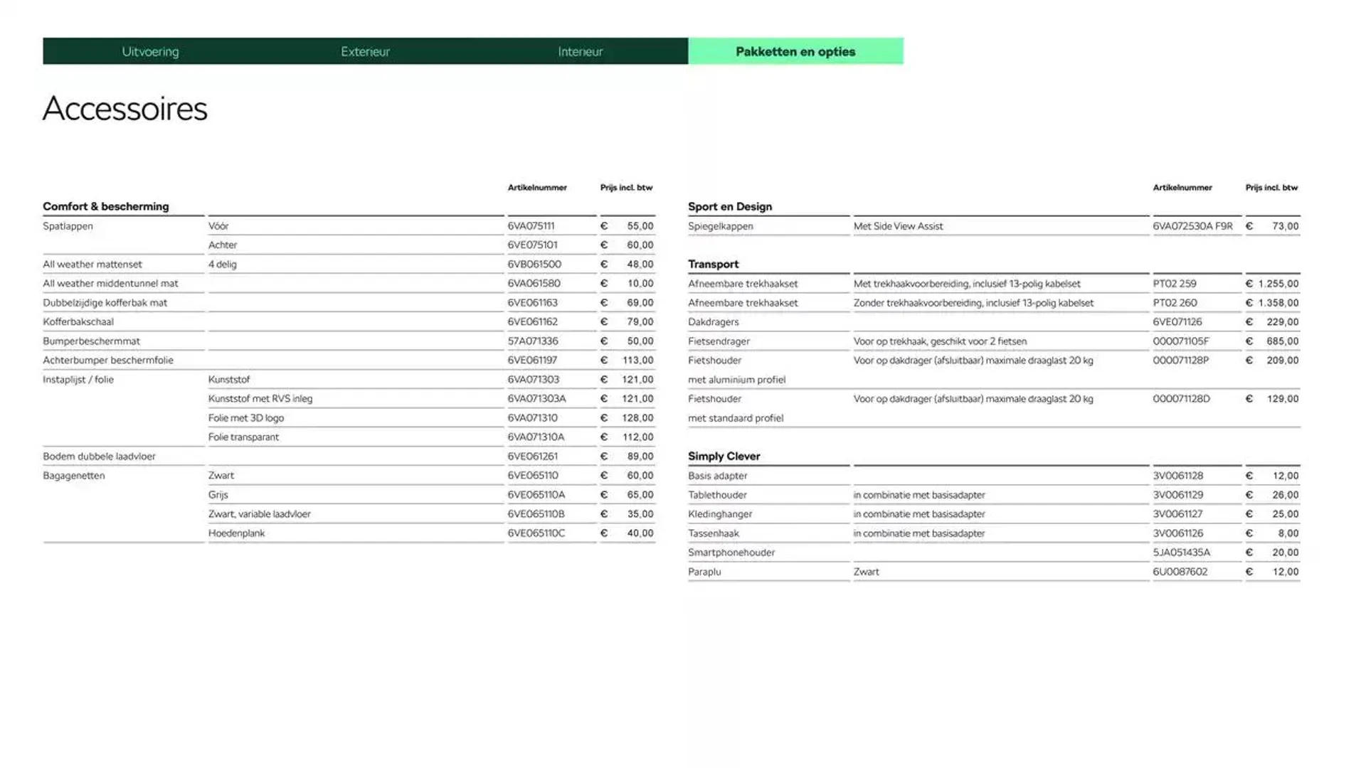 Škoda Fabia prijslijst per 25 november 2024 van 17 december tot 17 december 2025 - Folder pagina 17