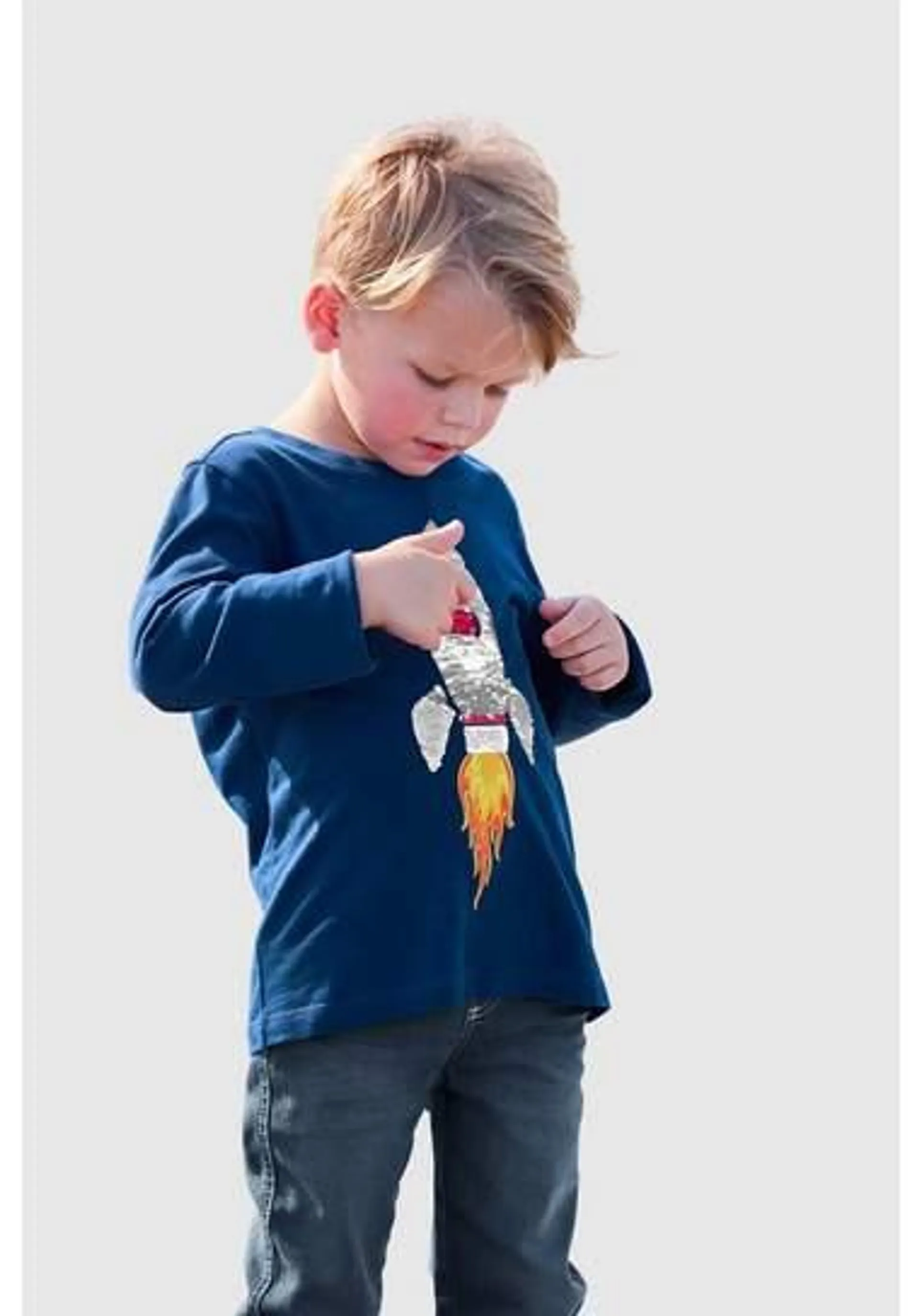 KIDSWORLD Shirt met lange mouwen Raket van omkeerbare pailletten