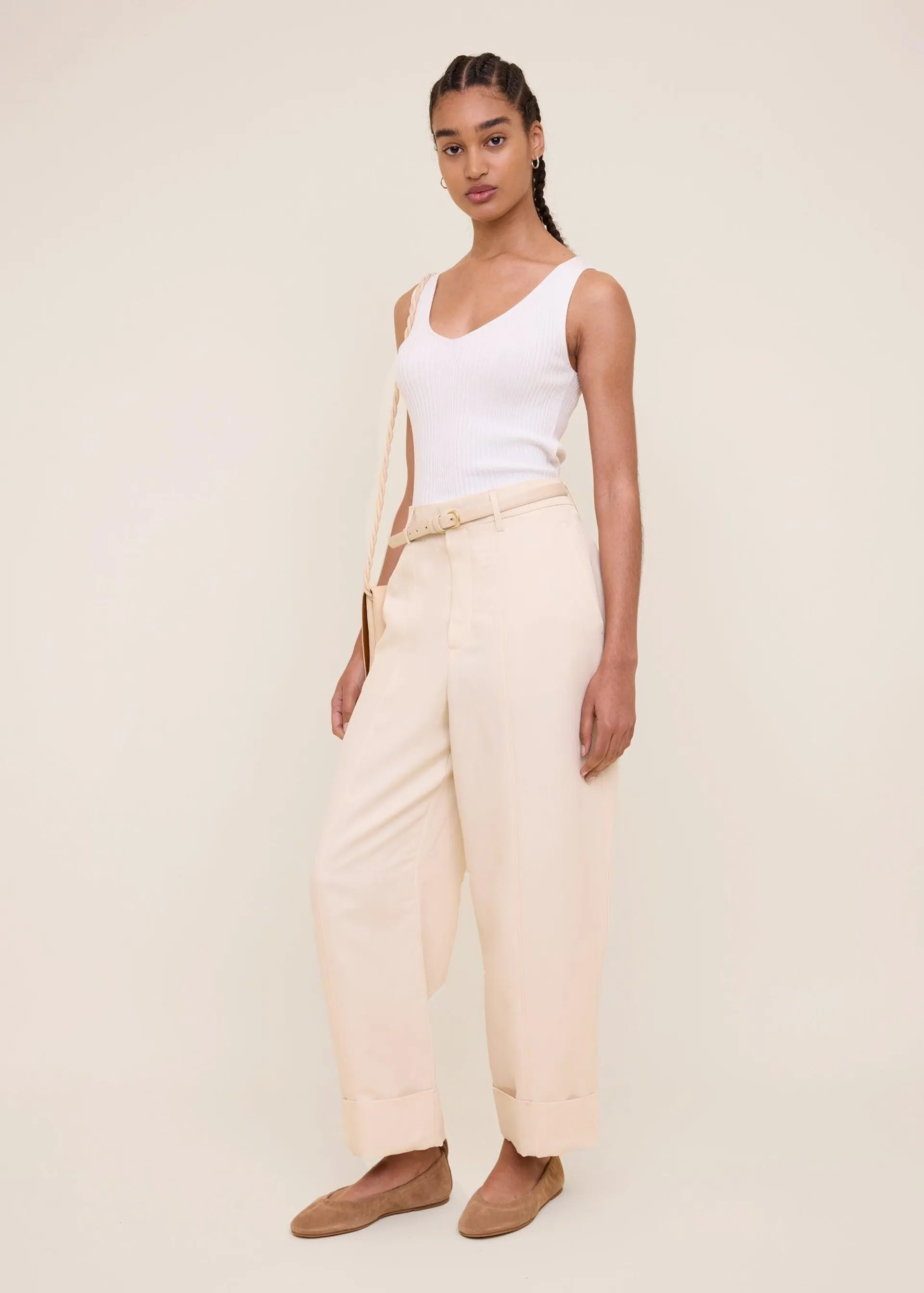 Tapered linen trousers