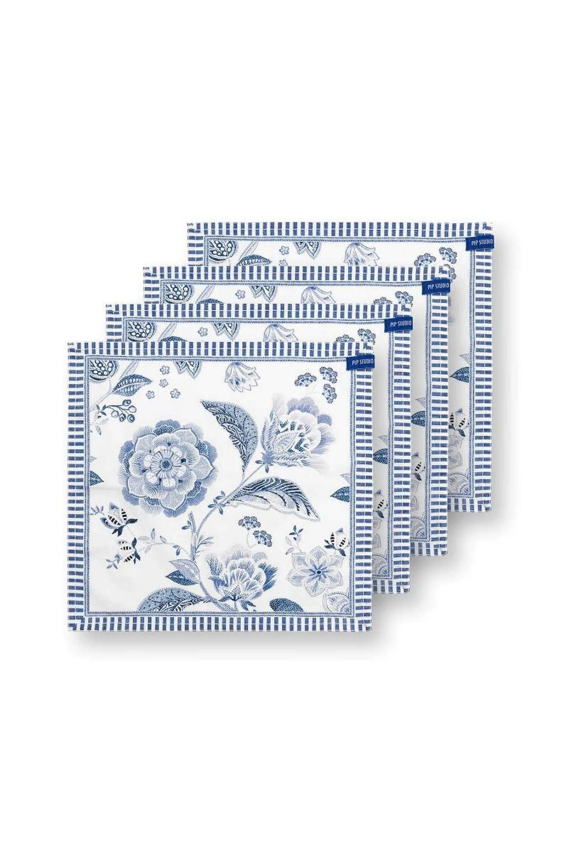 Set/4 Servetten Royal Regal Flower Blauw