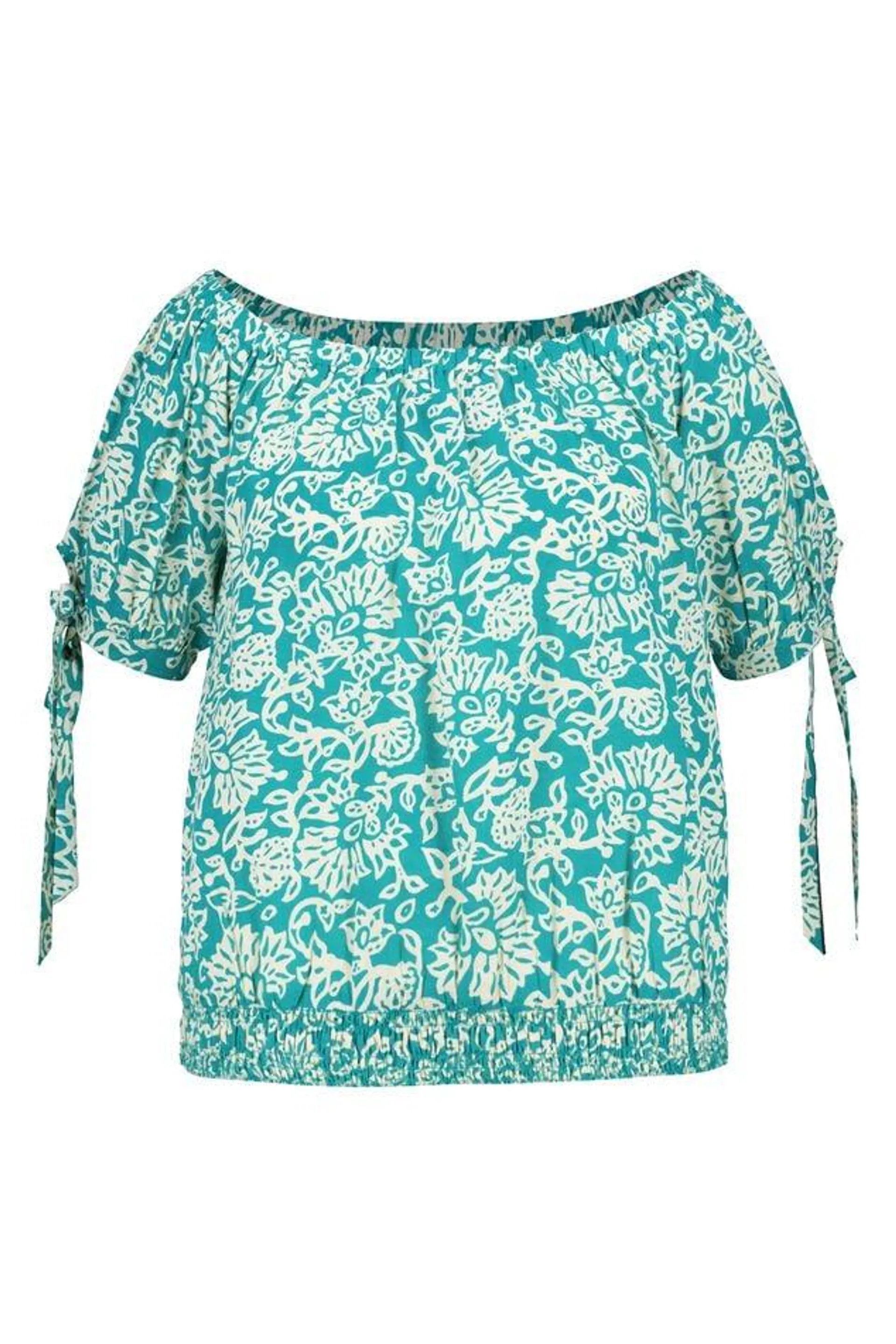 Off-shoulder top met strikdetail