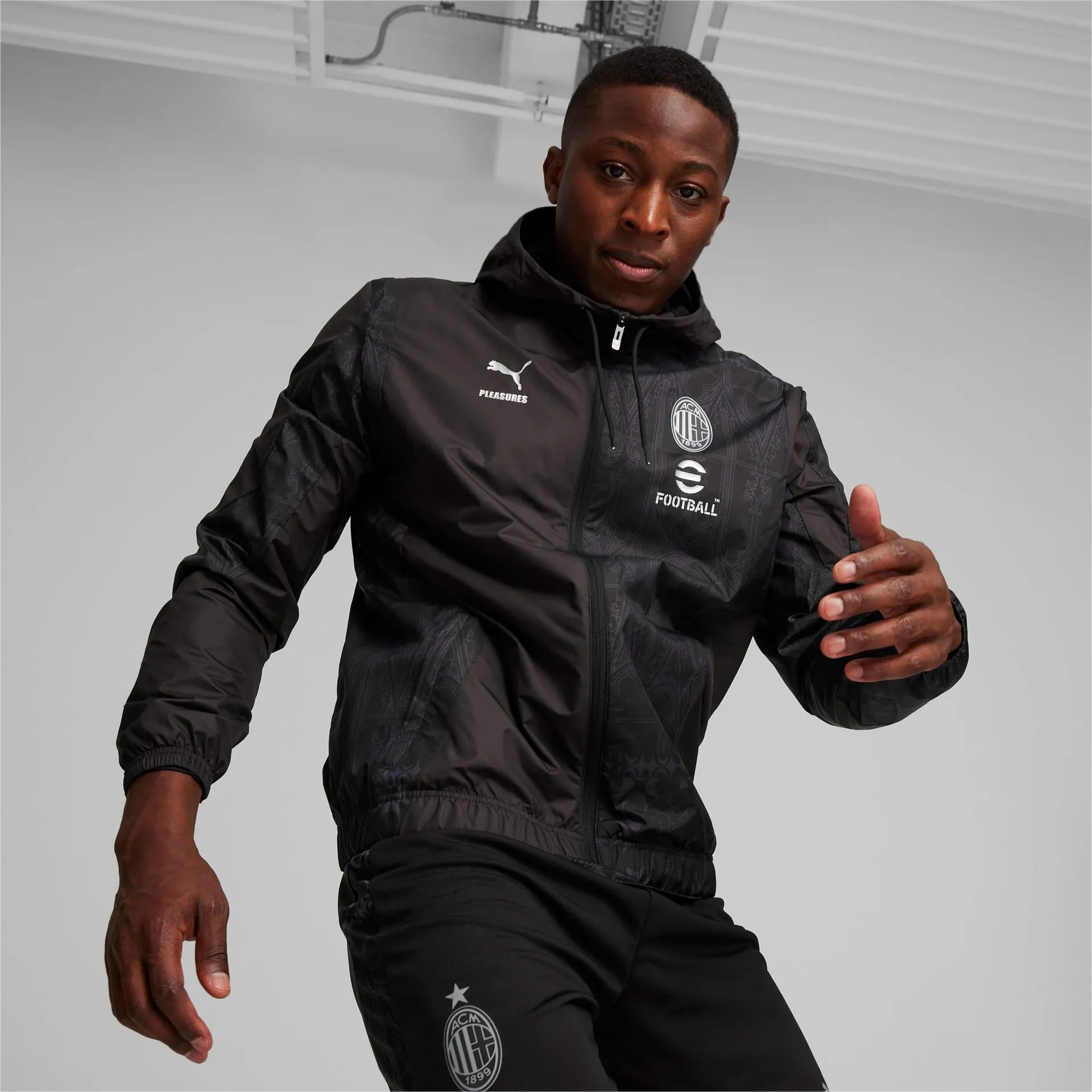 Chaqueta de fútbol de calentamiento para hombre AC MILAN x PLEASURES