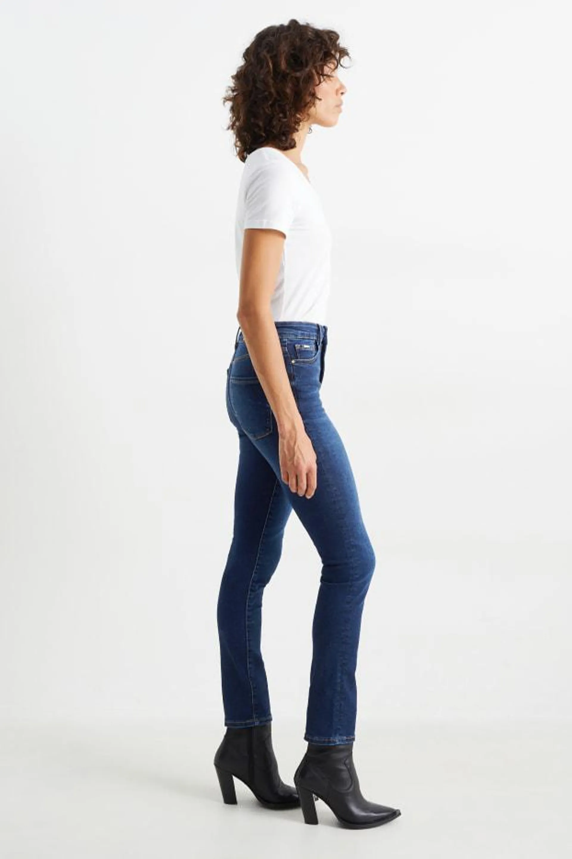 Slim jeans - mid-rise waist - shaping jeans - LYCRA®