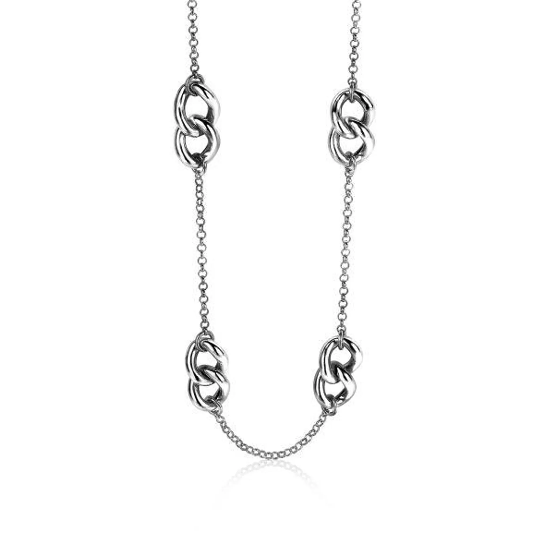 ZINZI Sterling Silver Necklace Curb Chain 42-45cm ZIC1286