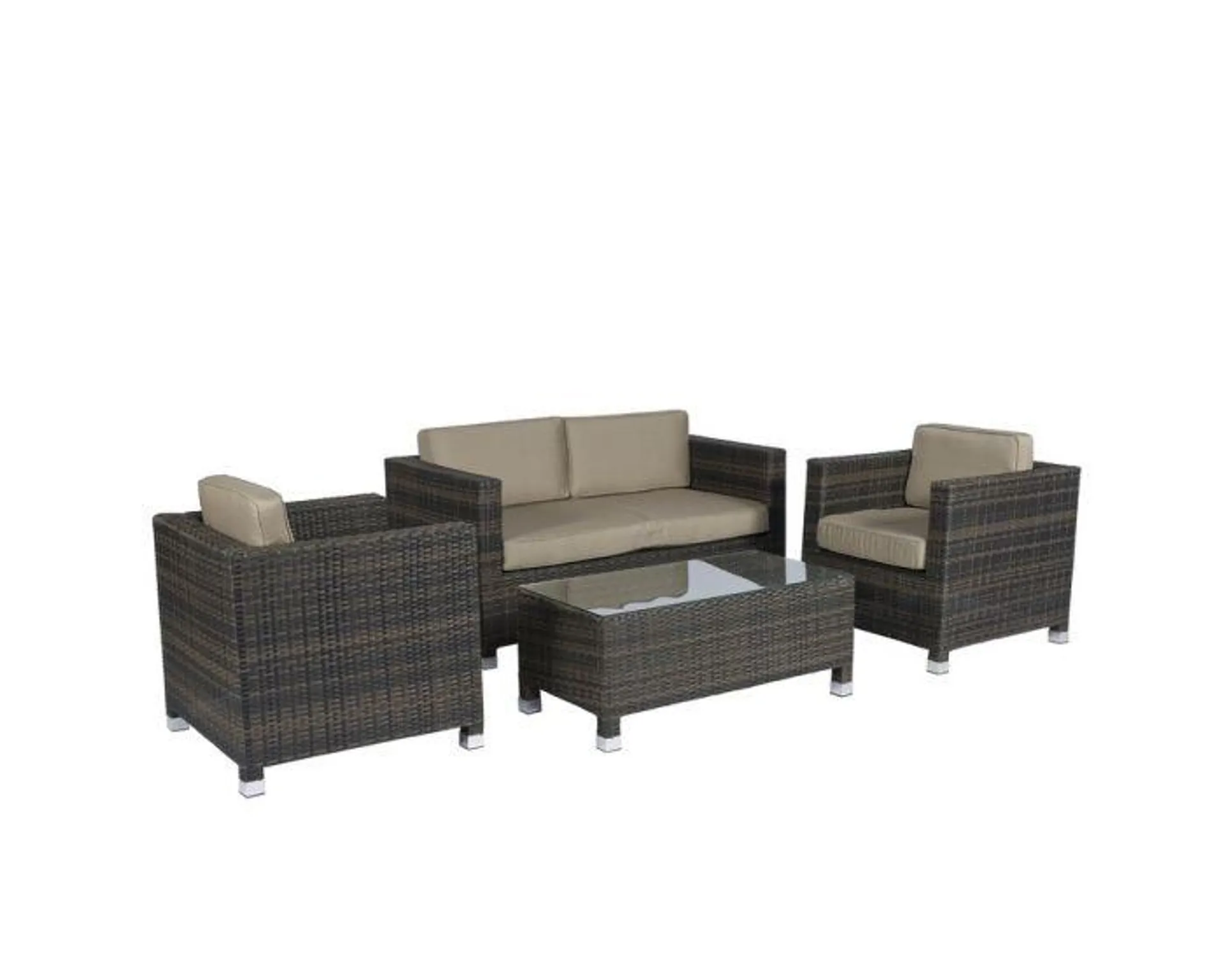 Zithoek "Bari" Loungeset wicker - Bruin - Pure Garden & Living