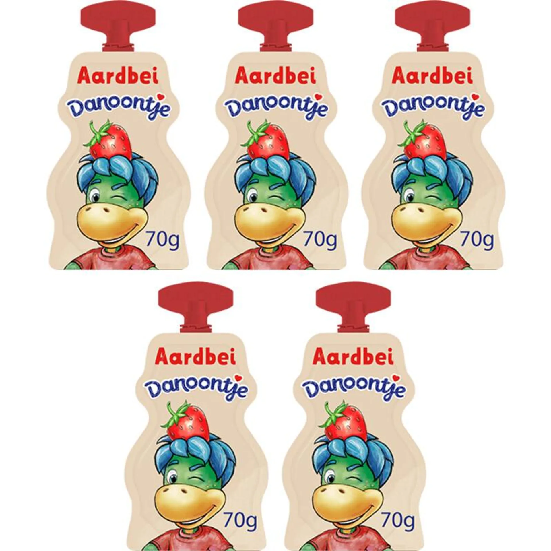 Danoontje Knijpyoghurt aardbei 5-pack