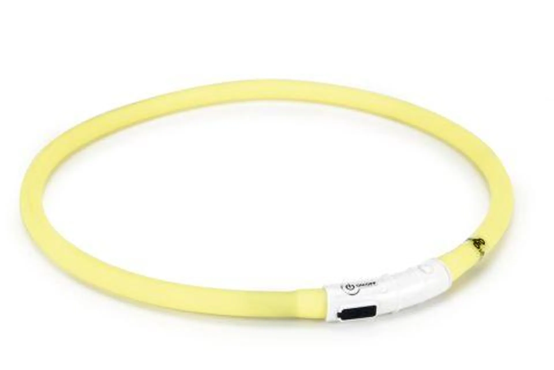 Beeztees Dogini USB - Lichtgevende Halsband - Hond - Geel - Siliconen - Medium - 70cm x 10mm