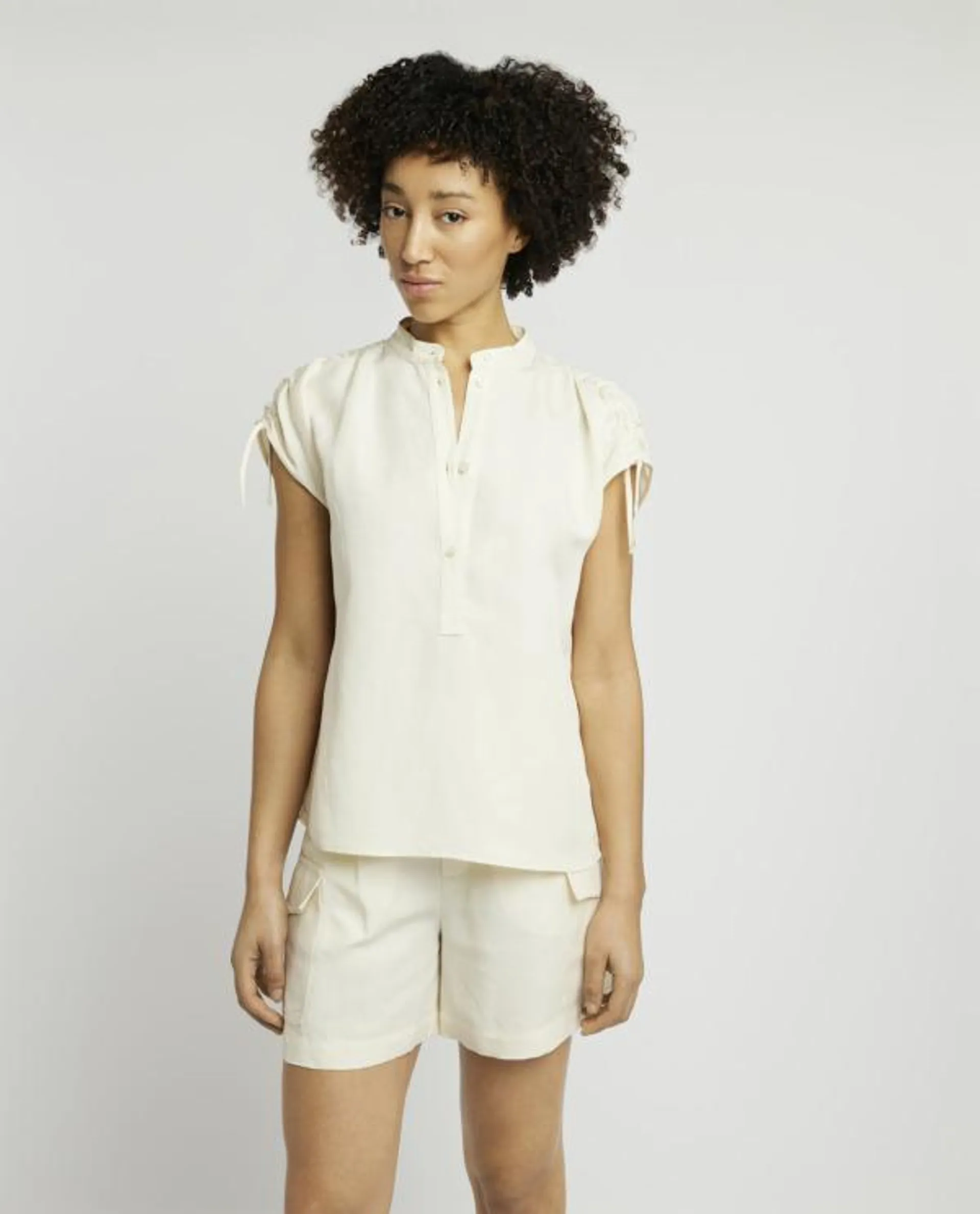 Linnen-mix blouse