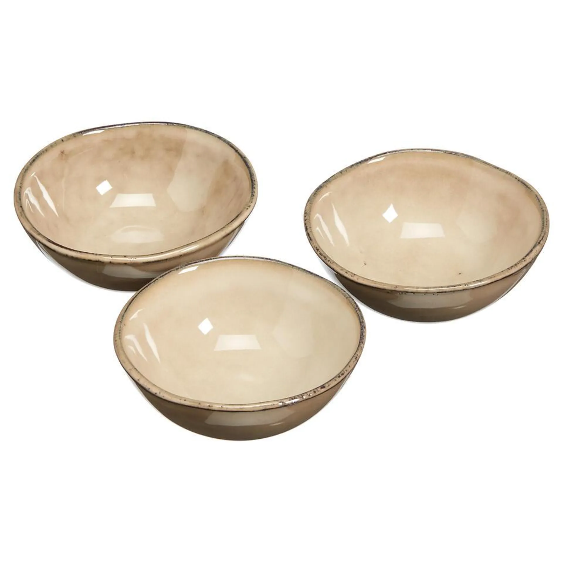 Schaal Glaze Beige - D9 cm S/3