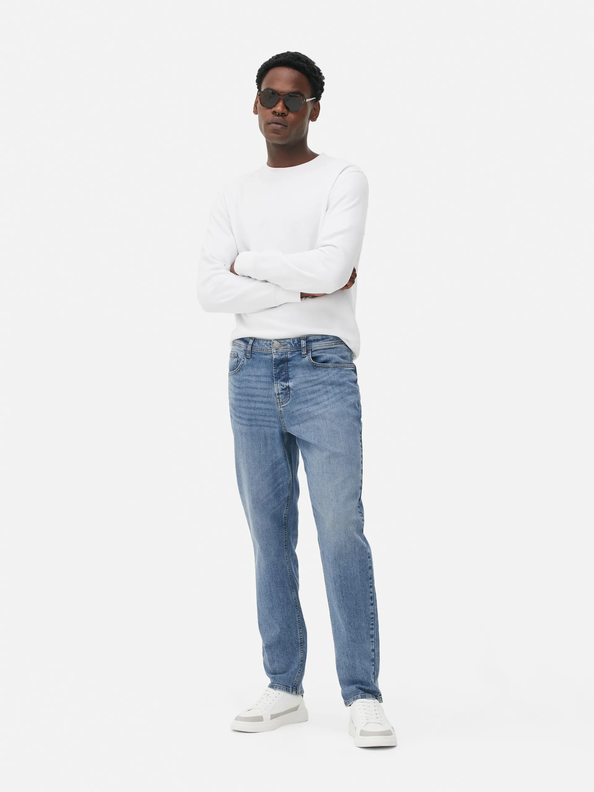 Stretch-Jeans mit geradem Bein