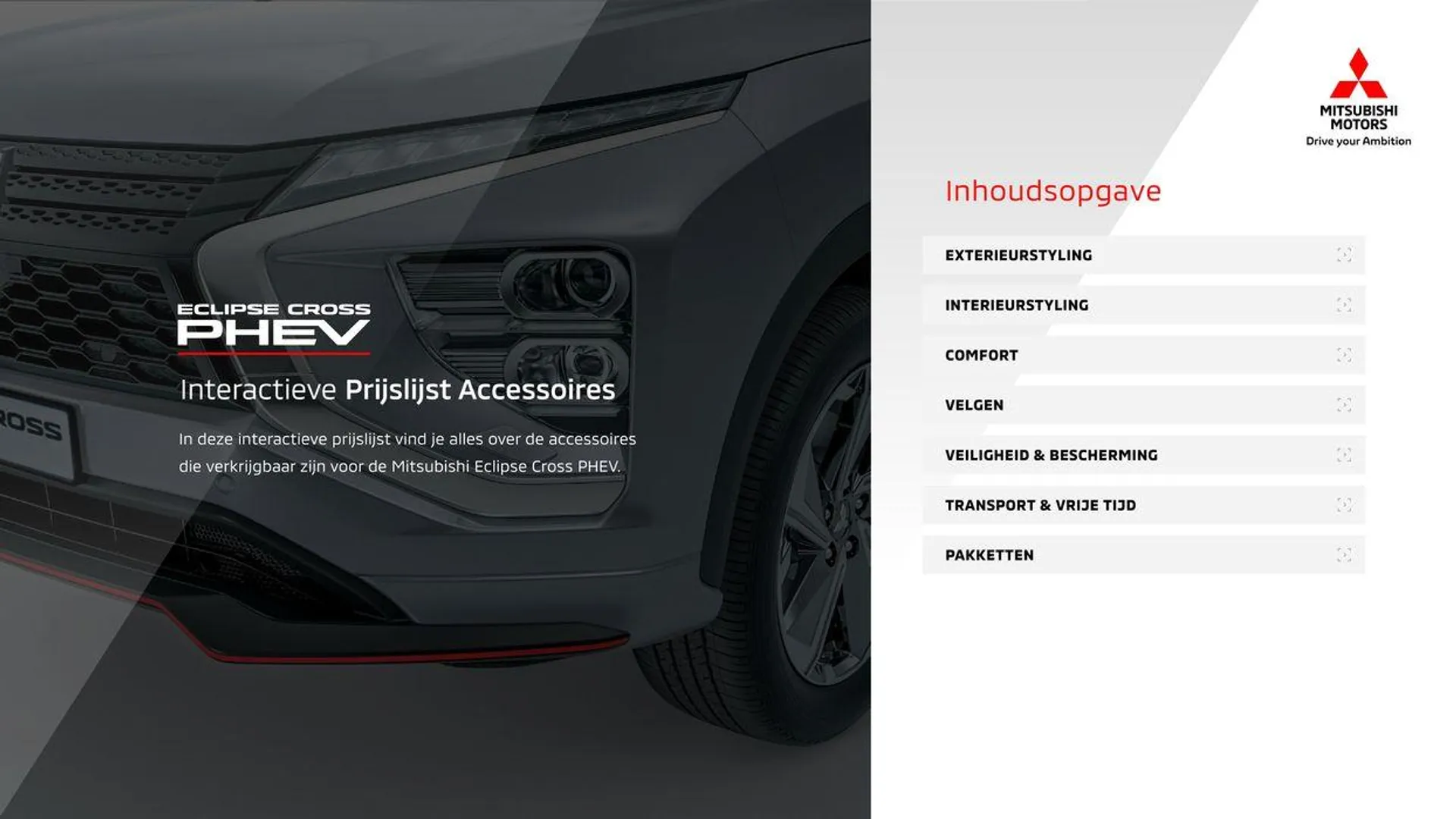 Mitsubishi Eclipse Cross Phev Prijslijst Accessoires - 2