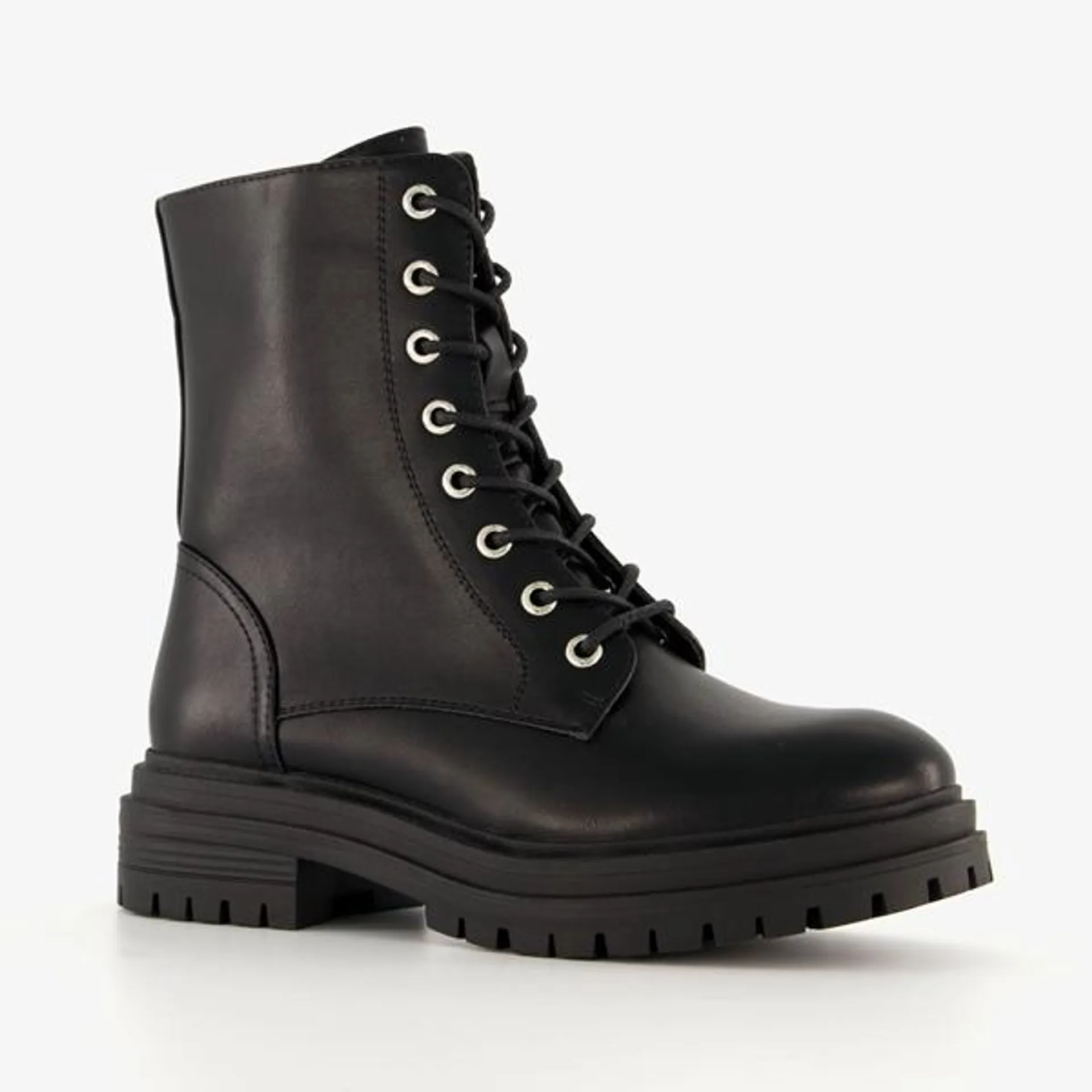 Blue Box dames veterboots zwart