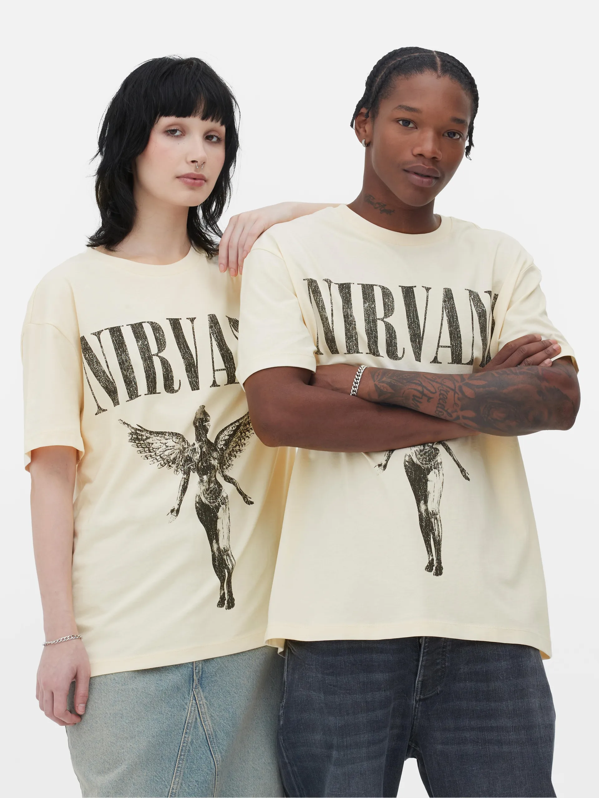 T-shirt met print Nirvana