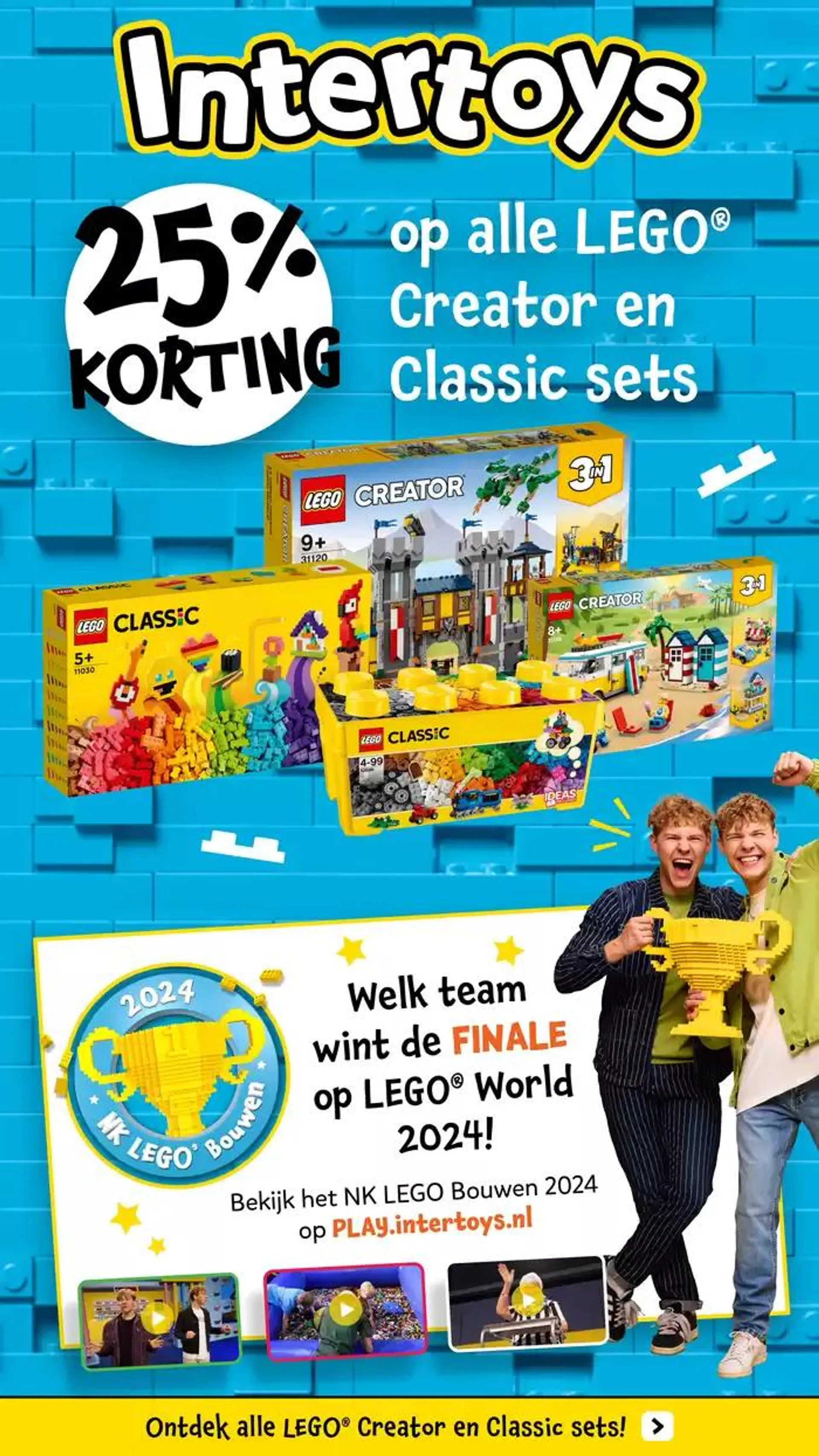 Intertoys LEGO NK bouwen folder Creator-Classic van 31 oktober tot 14 november 2024 - Folder pagina 1