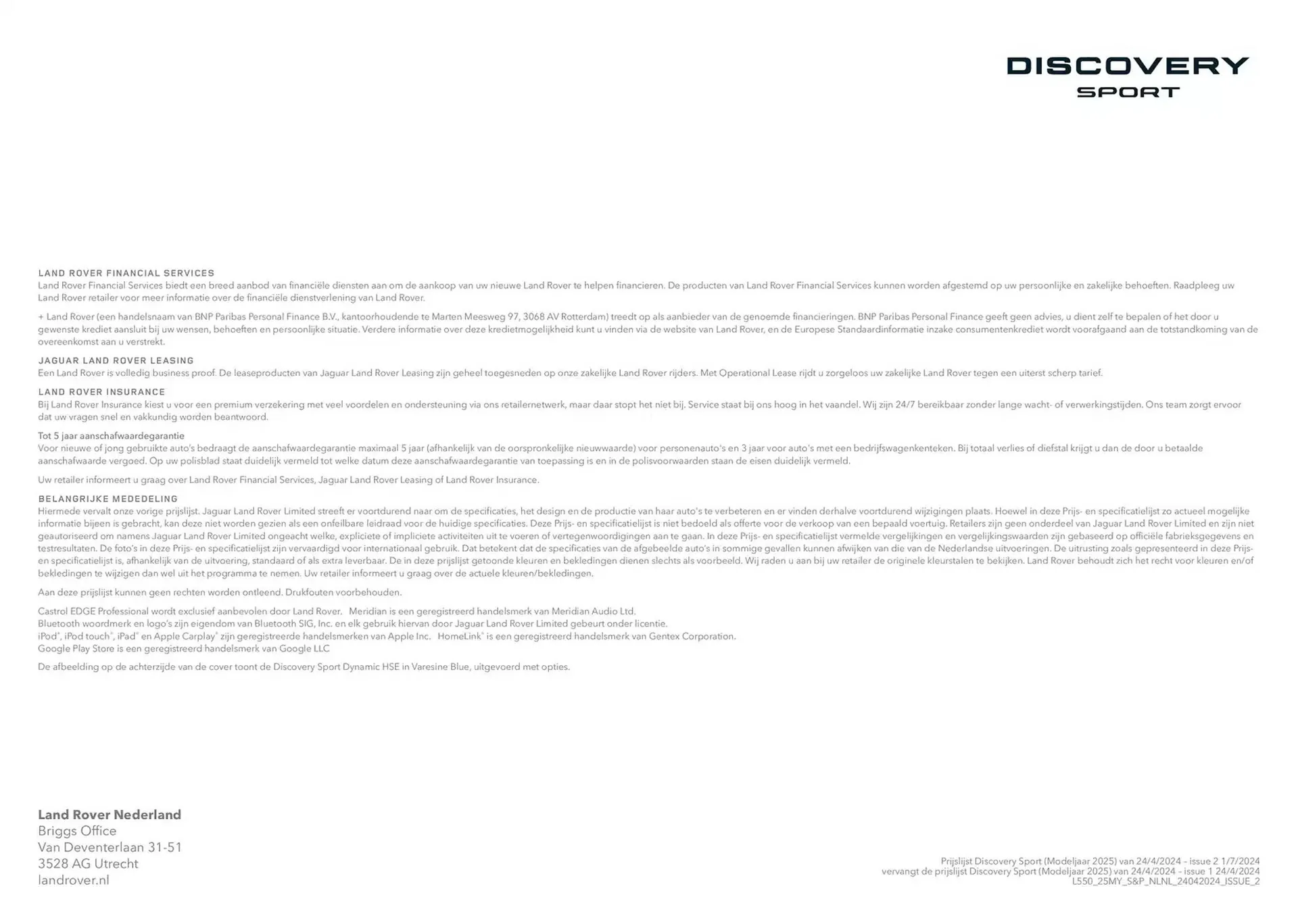 Land Rover folder van 20 november tot 30 juni 2025 - Folder pagina 14