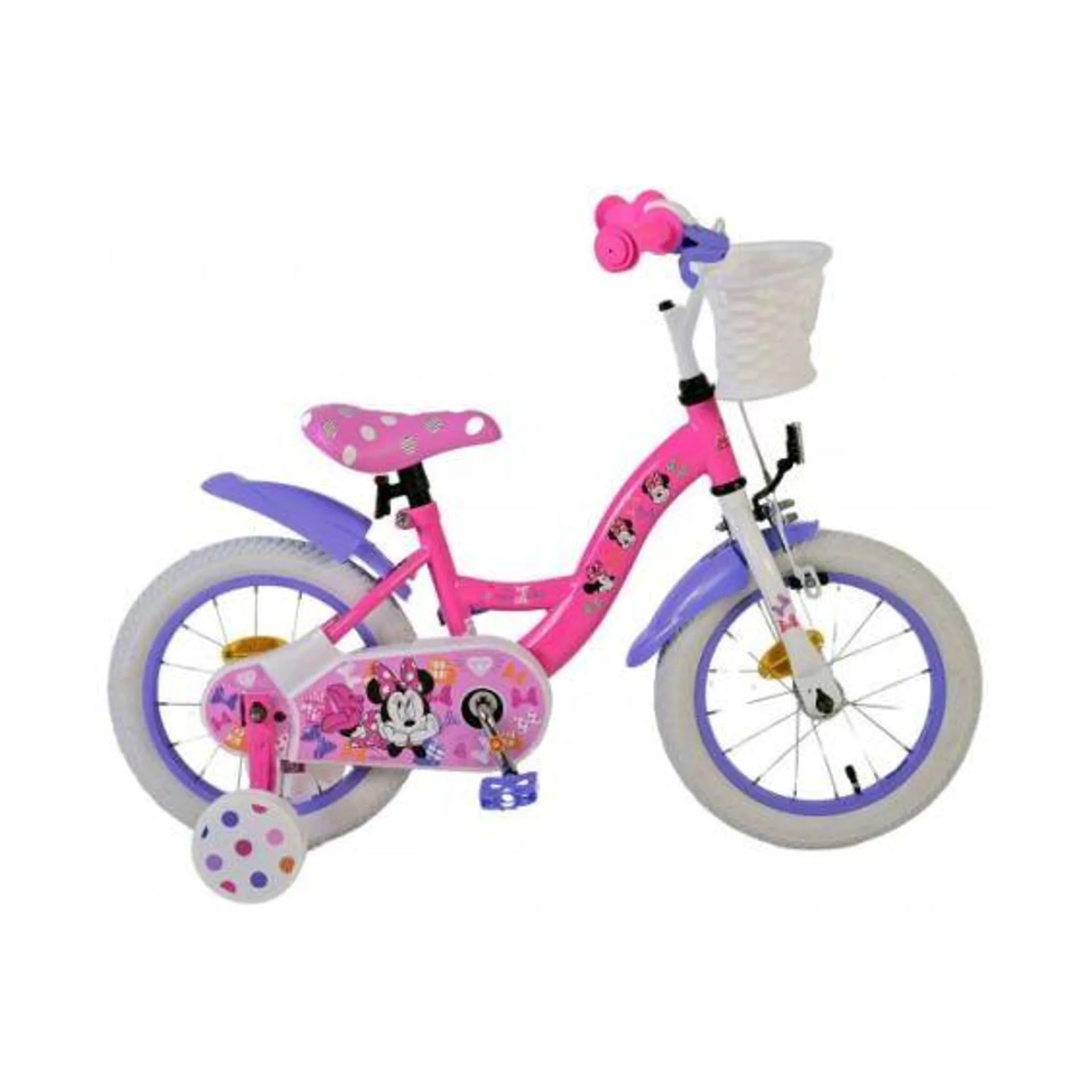 Minnie kinderfiets meisjes 14 inch roze 2024