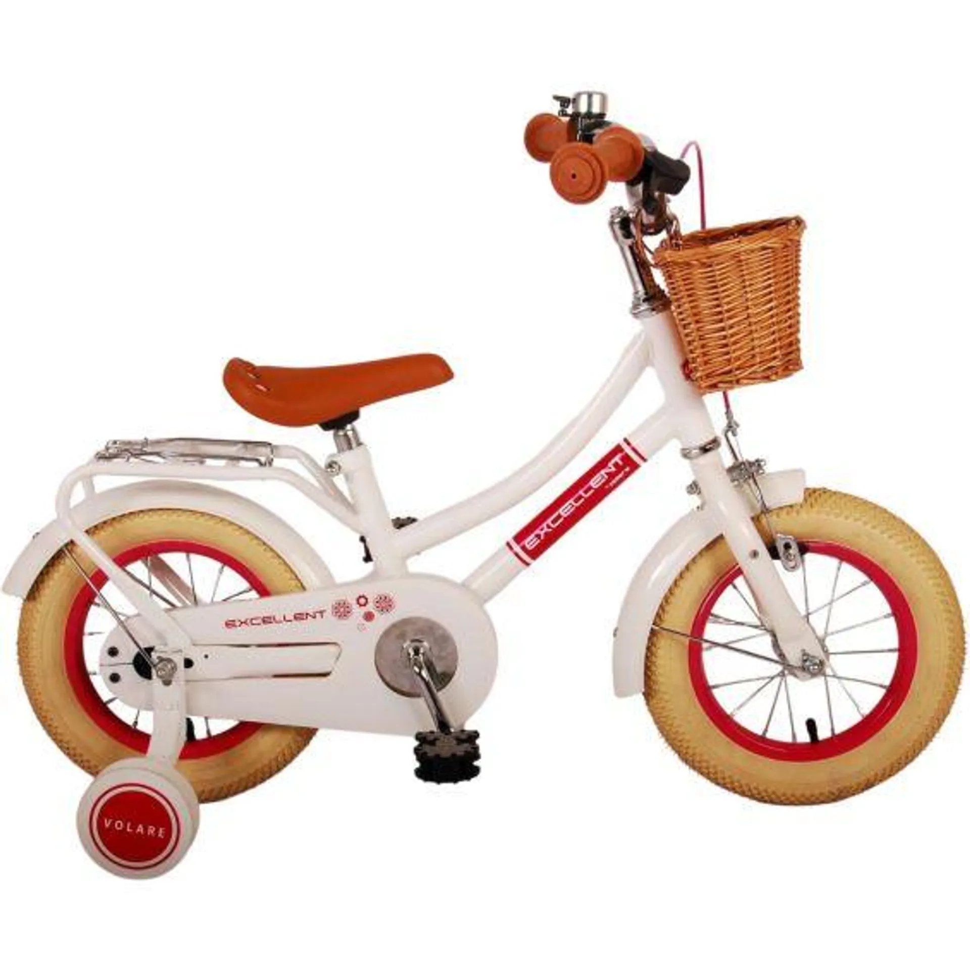 Volare Kinderfiets Excellent 12 inch Wit met mandje