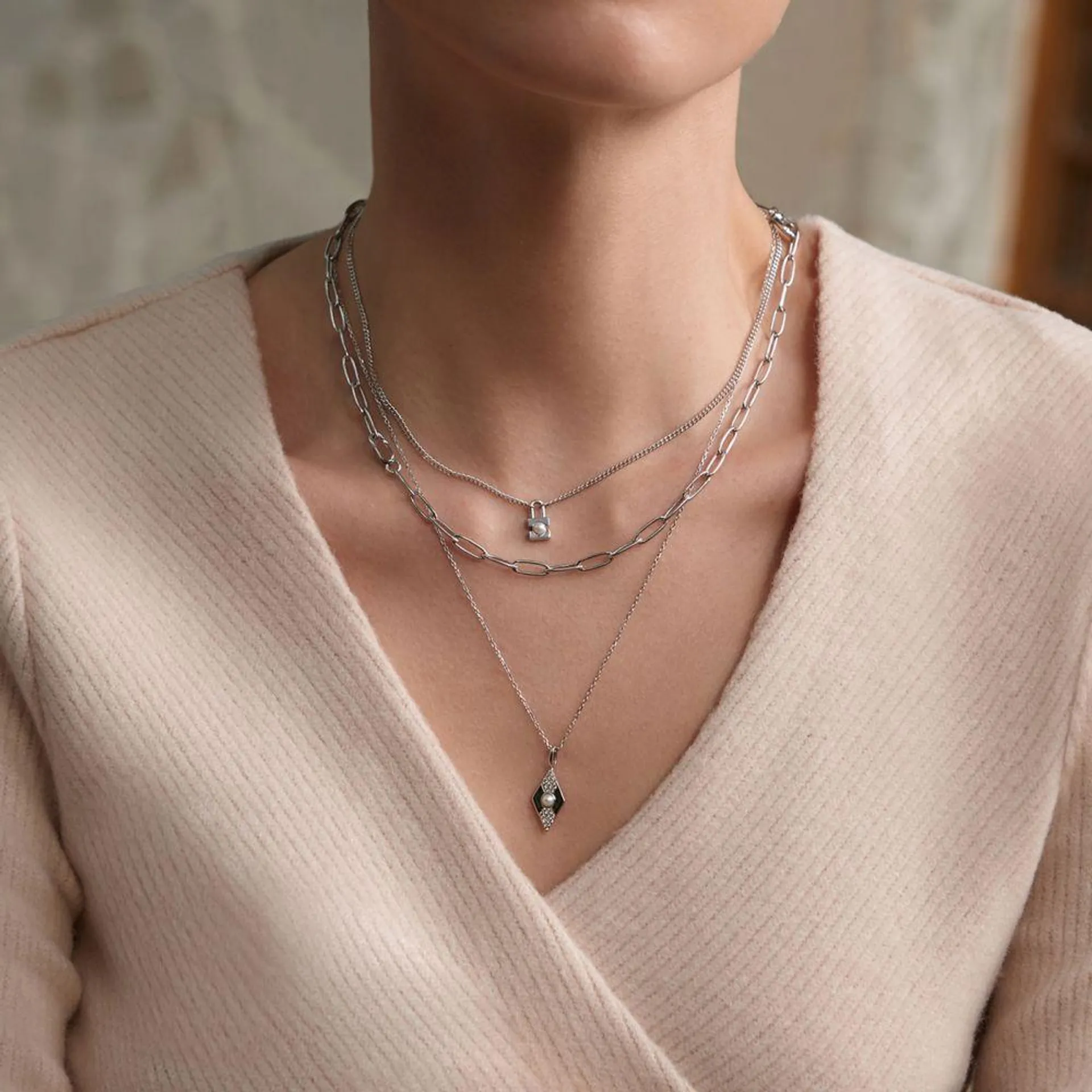 Modern Muse 925 Zilveren Collier AH N054-03H