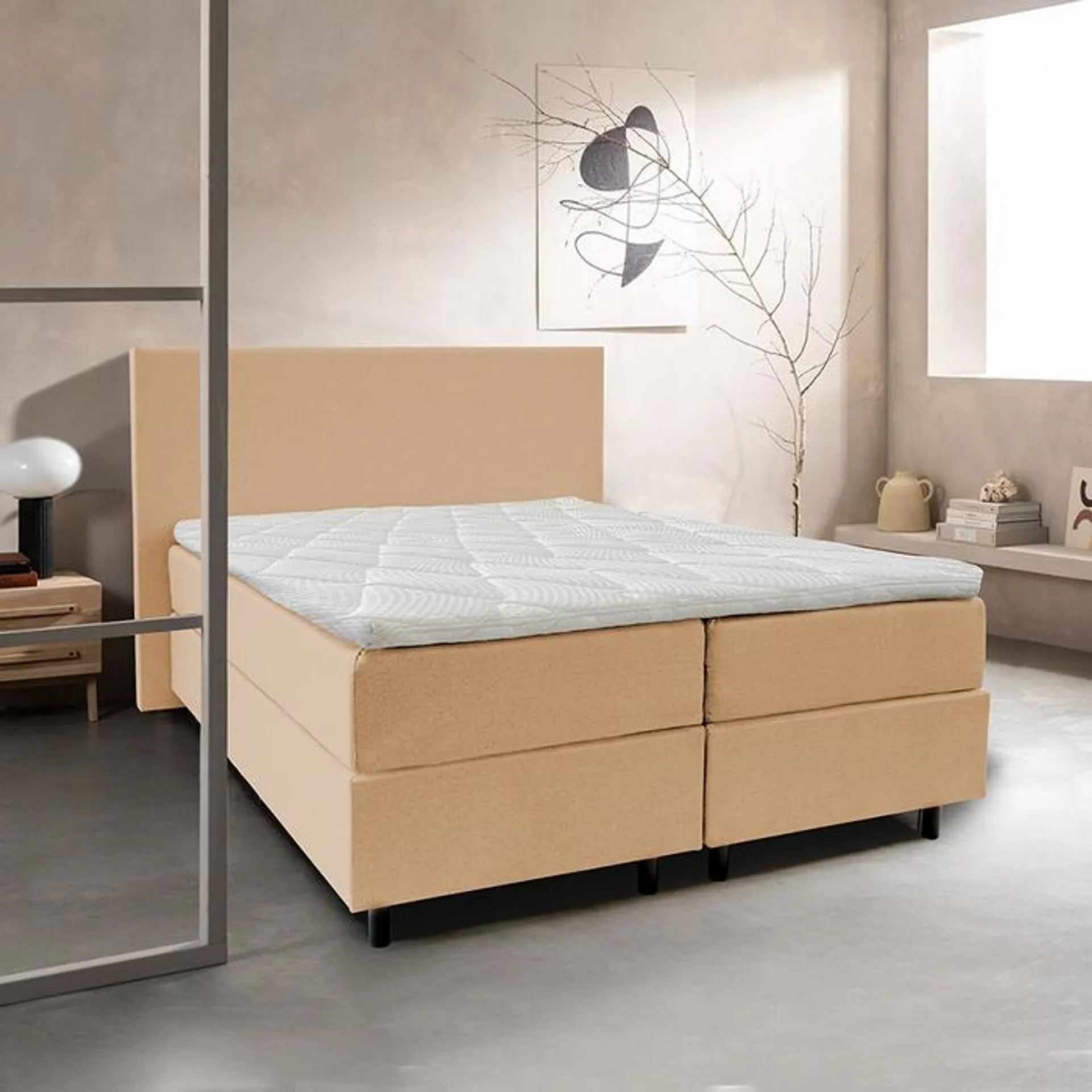 Aanbieding Boxspring Compleet Noa - beige