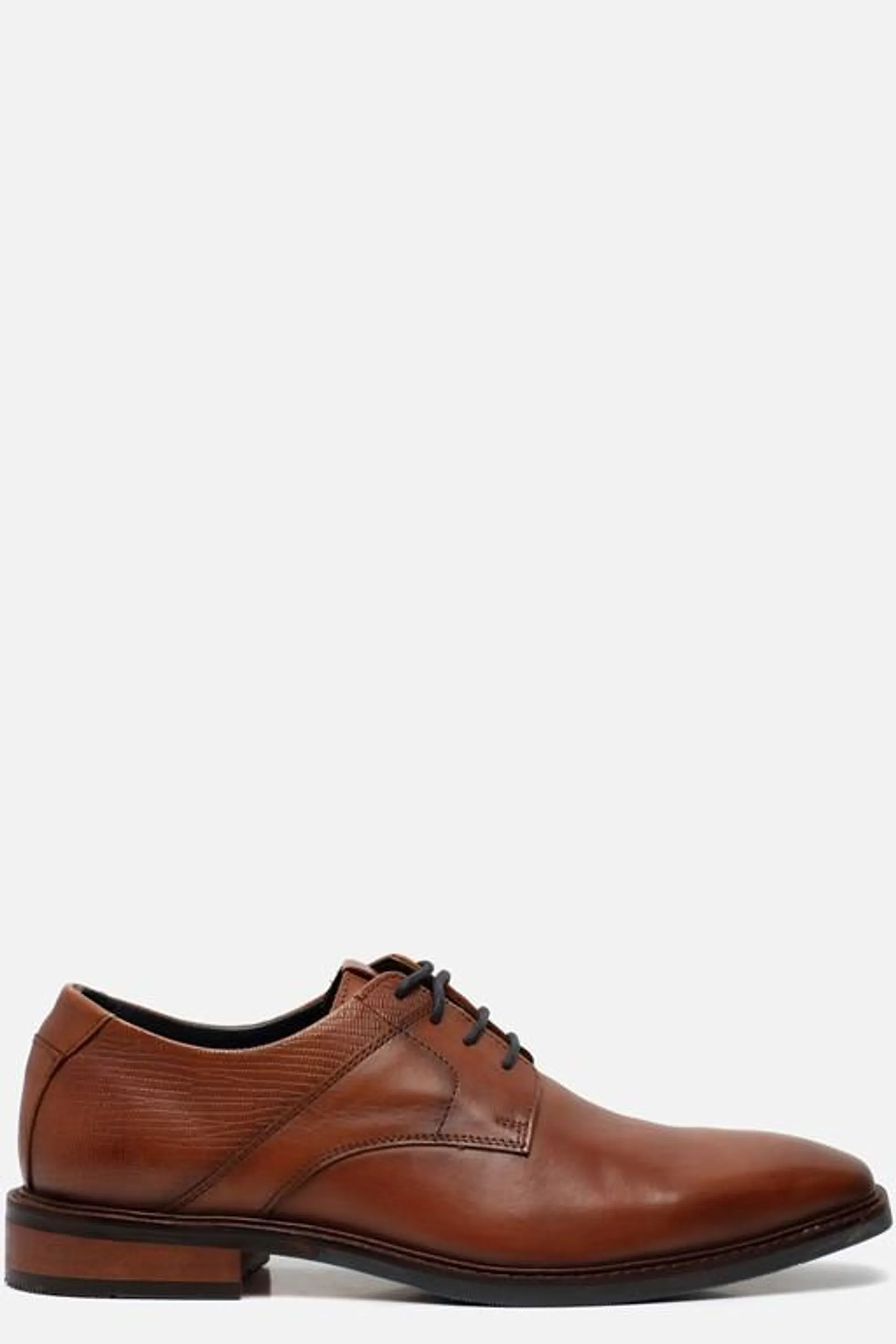 Veterschoenen cognac Leer