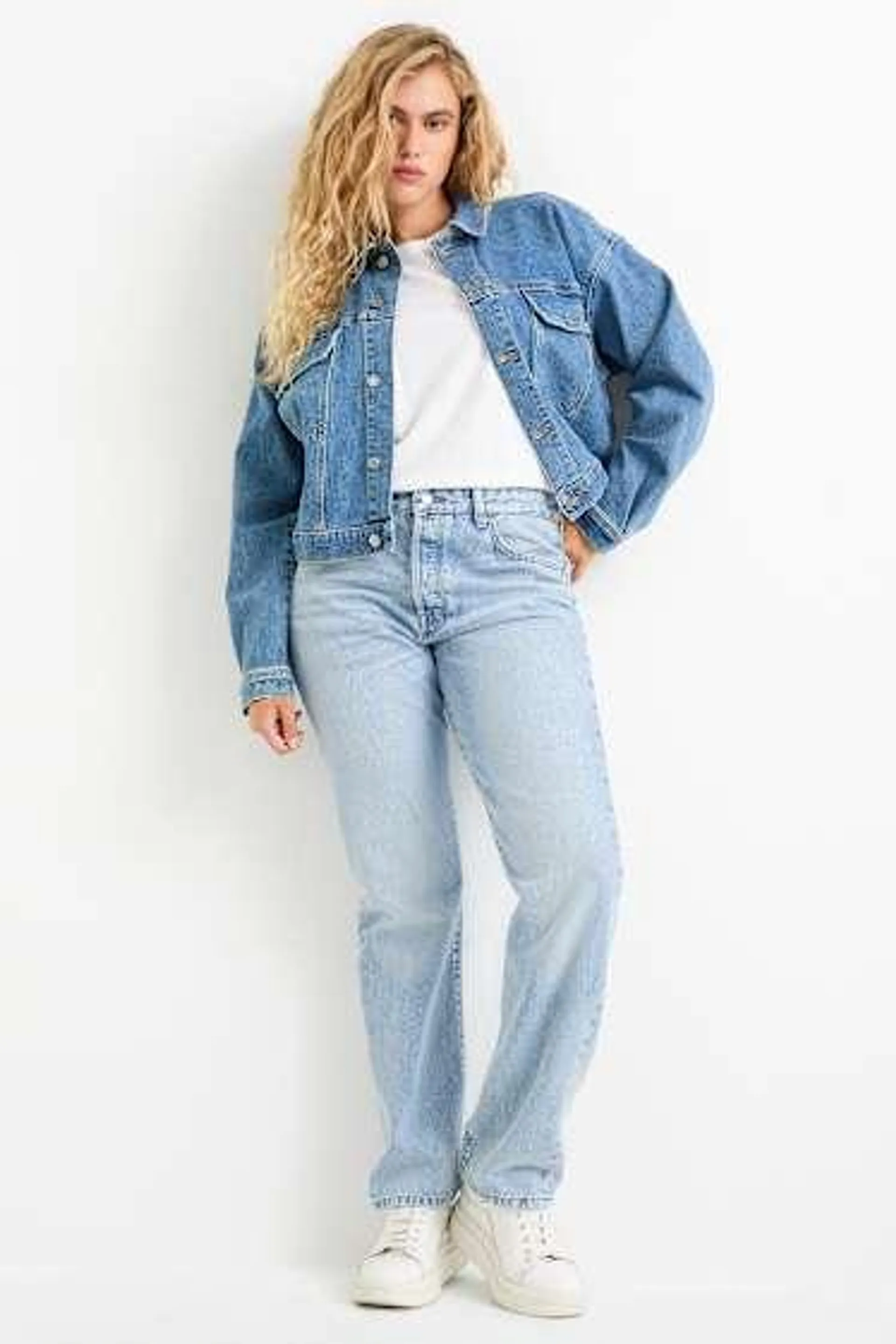 Vintage straight jeans - high-rise waist