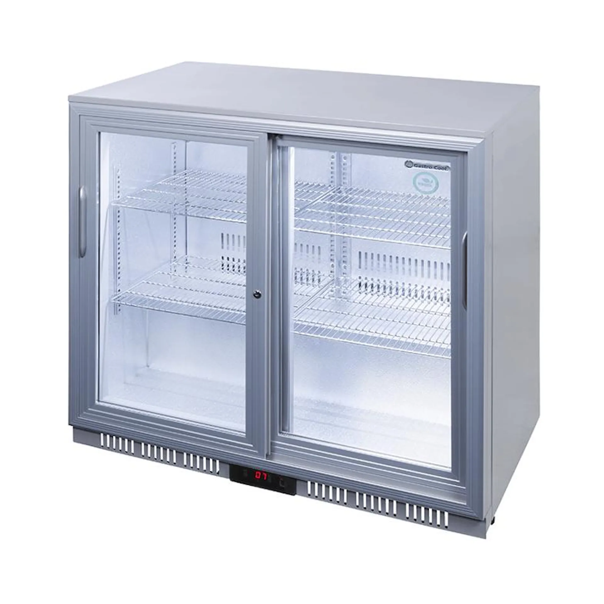 Gastro-Cool - Untertheken Kühlschrank - Schiebetür - Silber - GCUC200