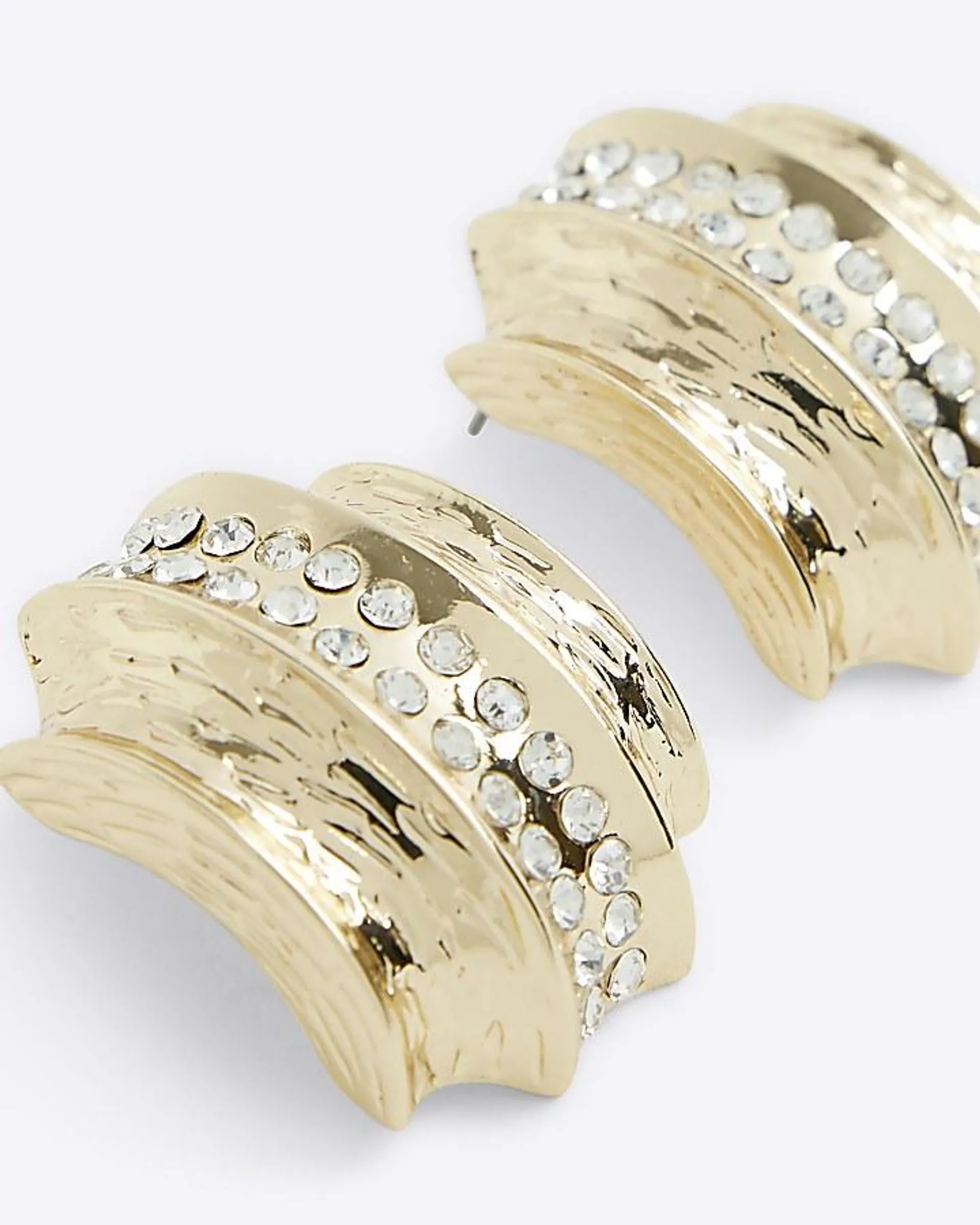 Gold diamante stud earrings