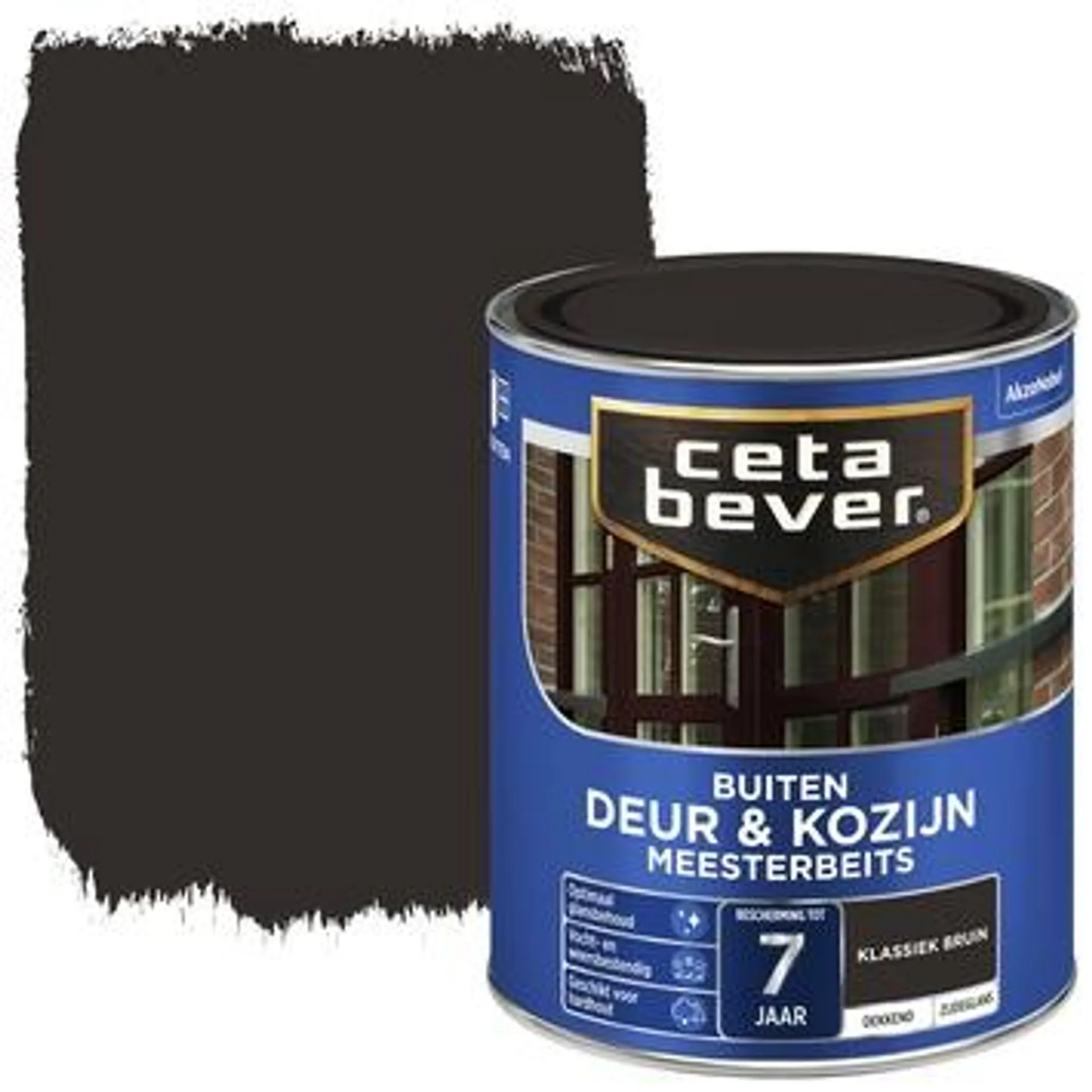 CetaBever Meesterbeits Deur & Kozijn dekkend zijdeglans klassiek bruin 750 ml