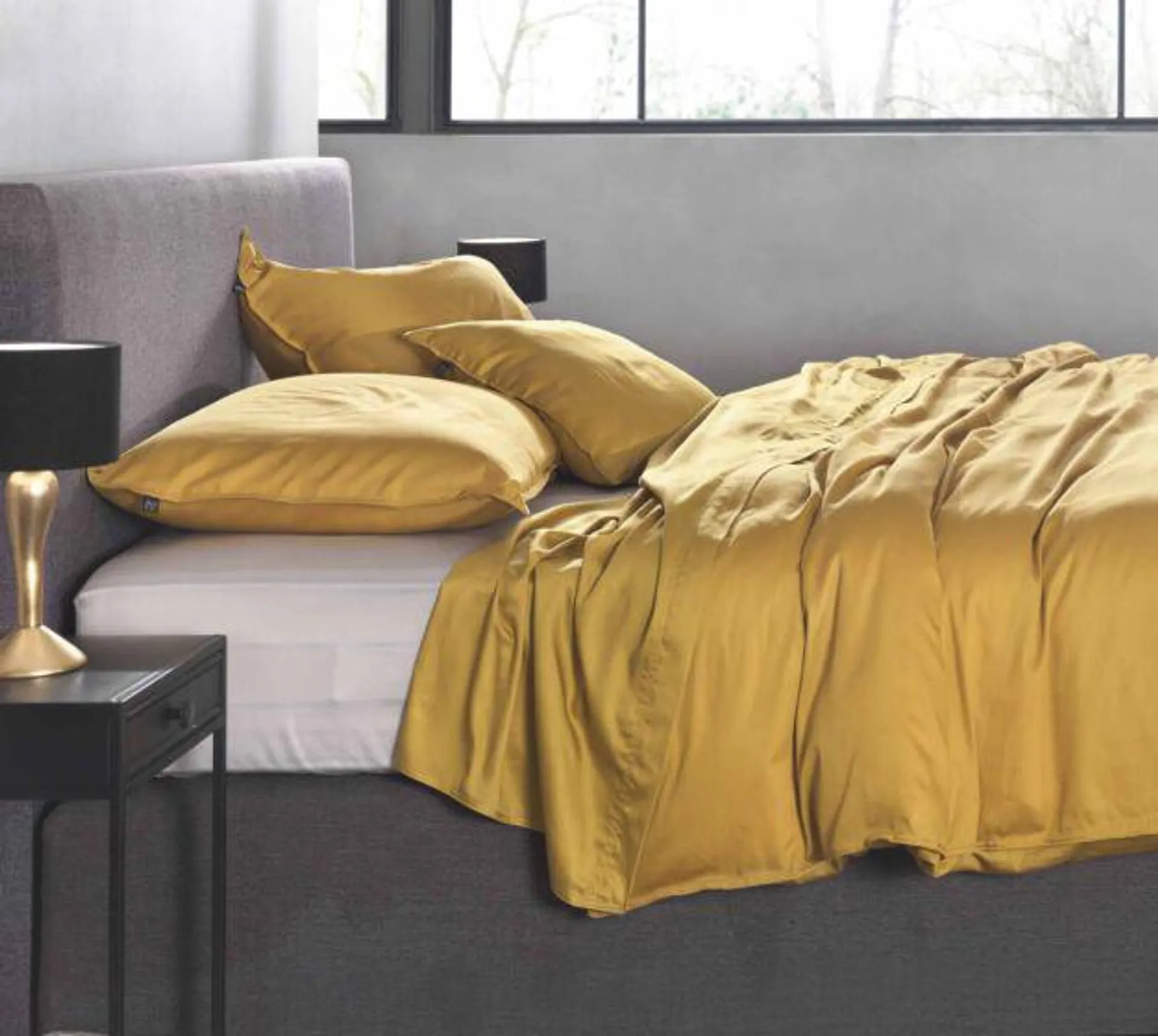 Zo!Home Satinado Dekbedovertrek Ochre Gold