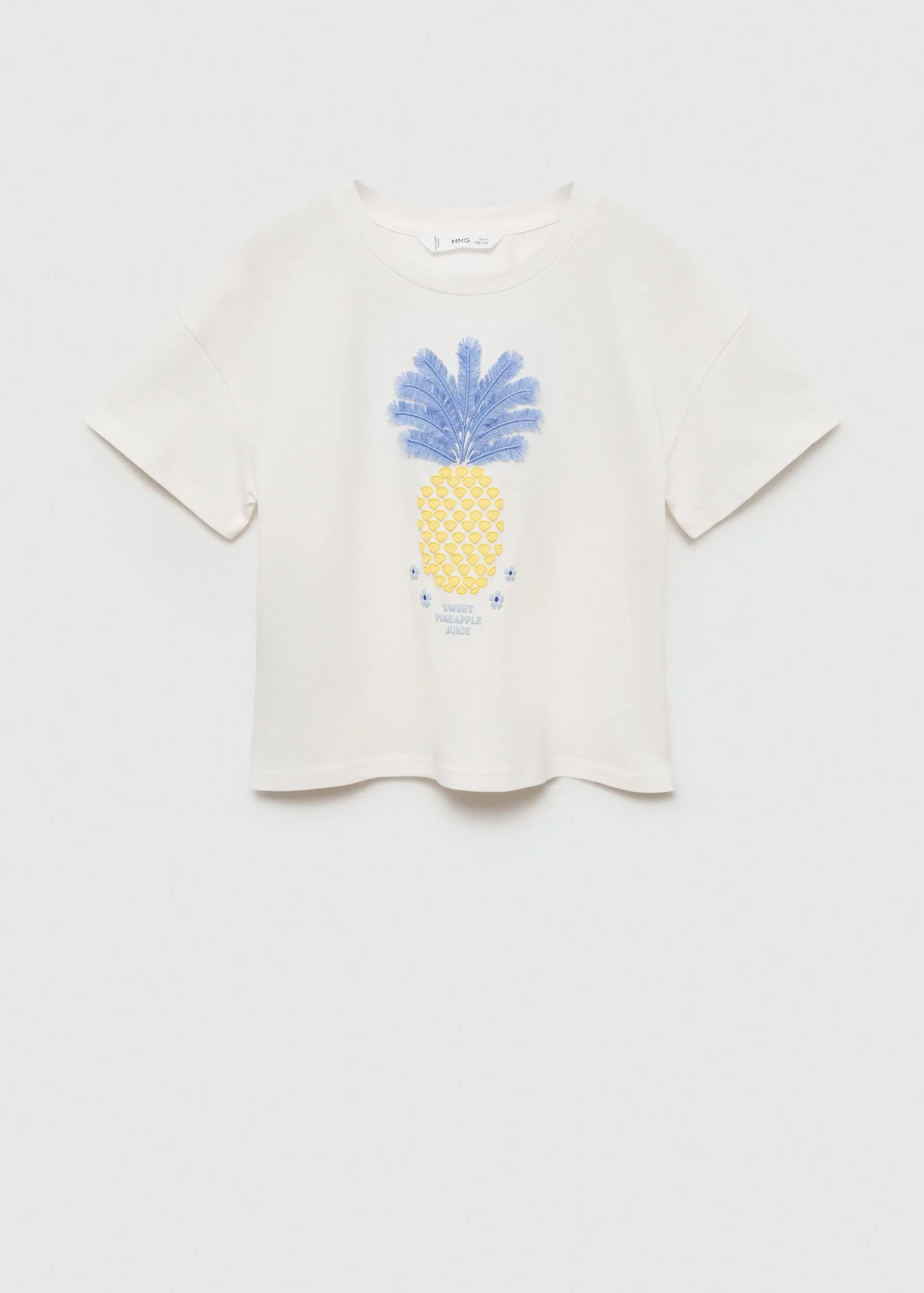 Katoenen T-shirt met ananas in reliëf