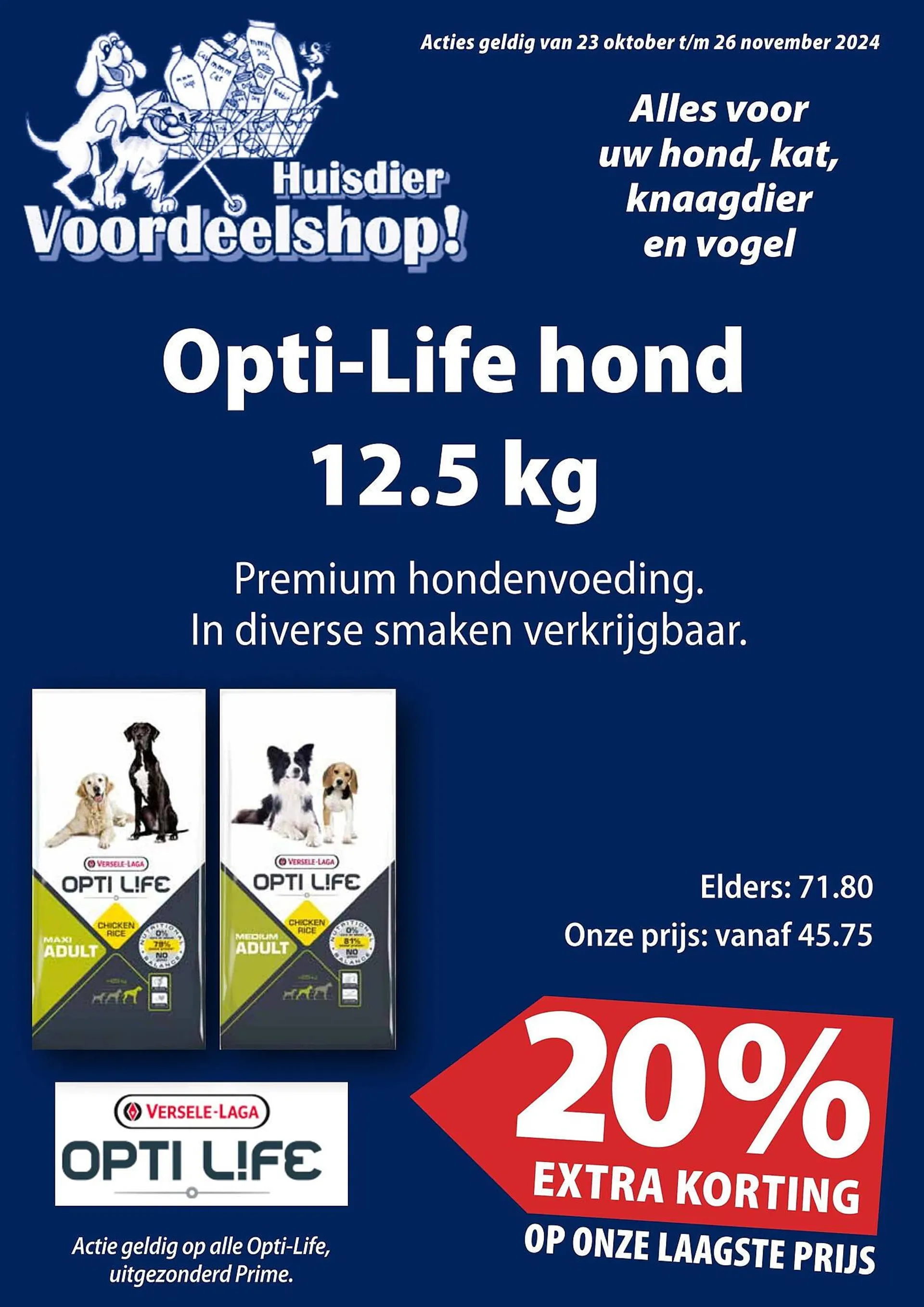 Huisdier Voordeelshop folder van 23 oktober tot 8 november 2024 - Folder pagina 1