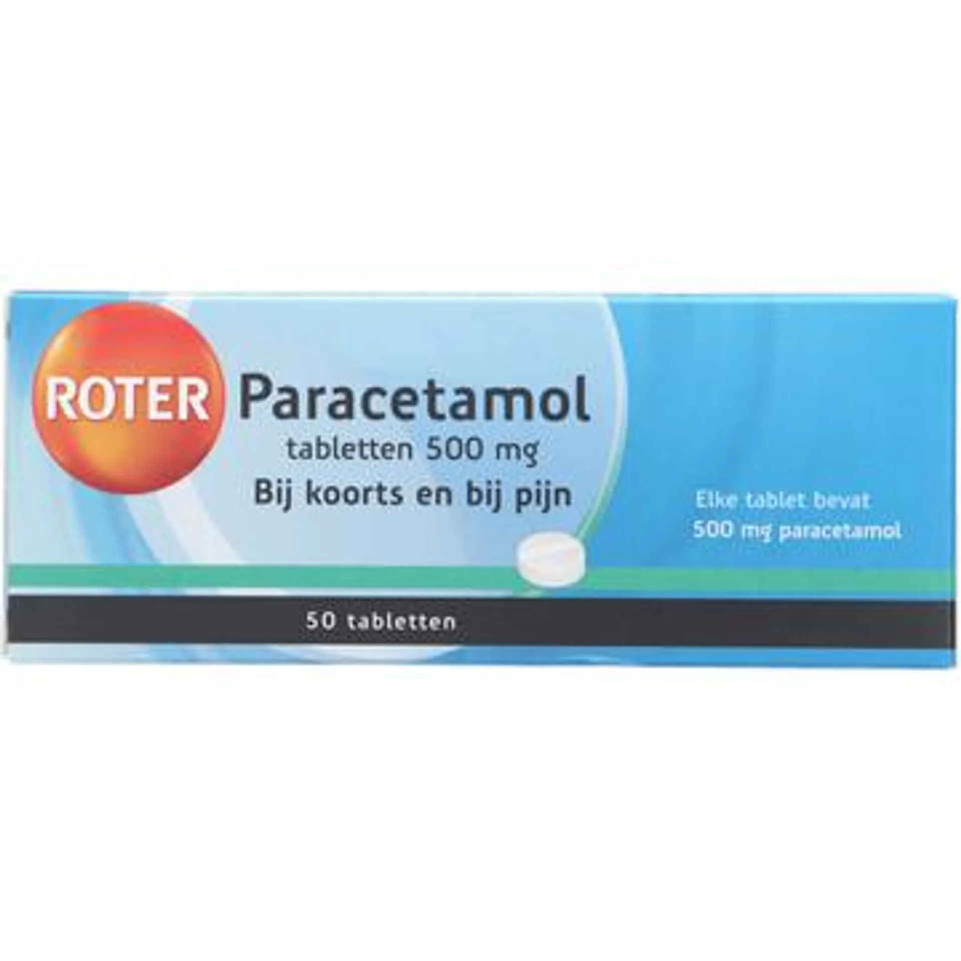 Roter Paracetamol tabletten 500 mg, 50 stuks