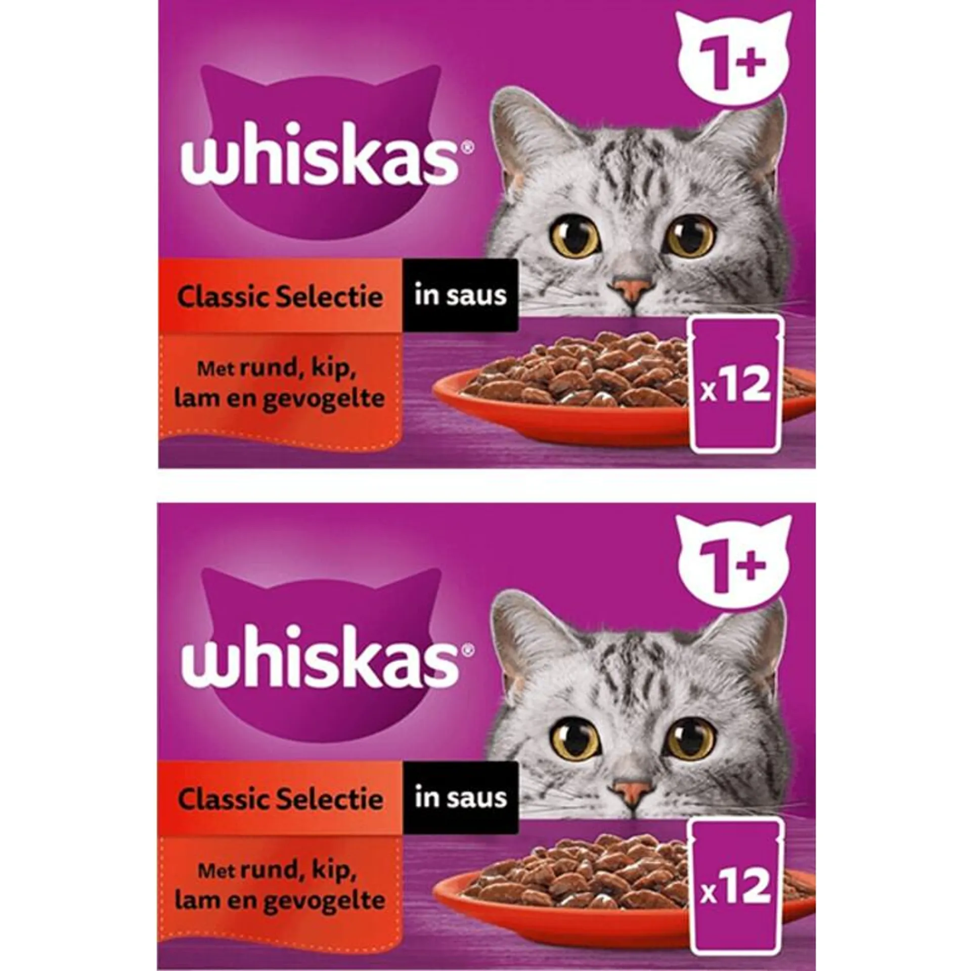 Whiskas 1+ Classic selectie Kattenvoer 2-pack