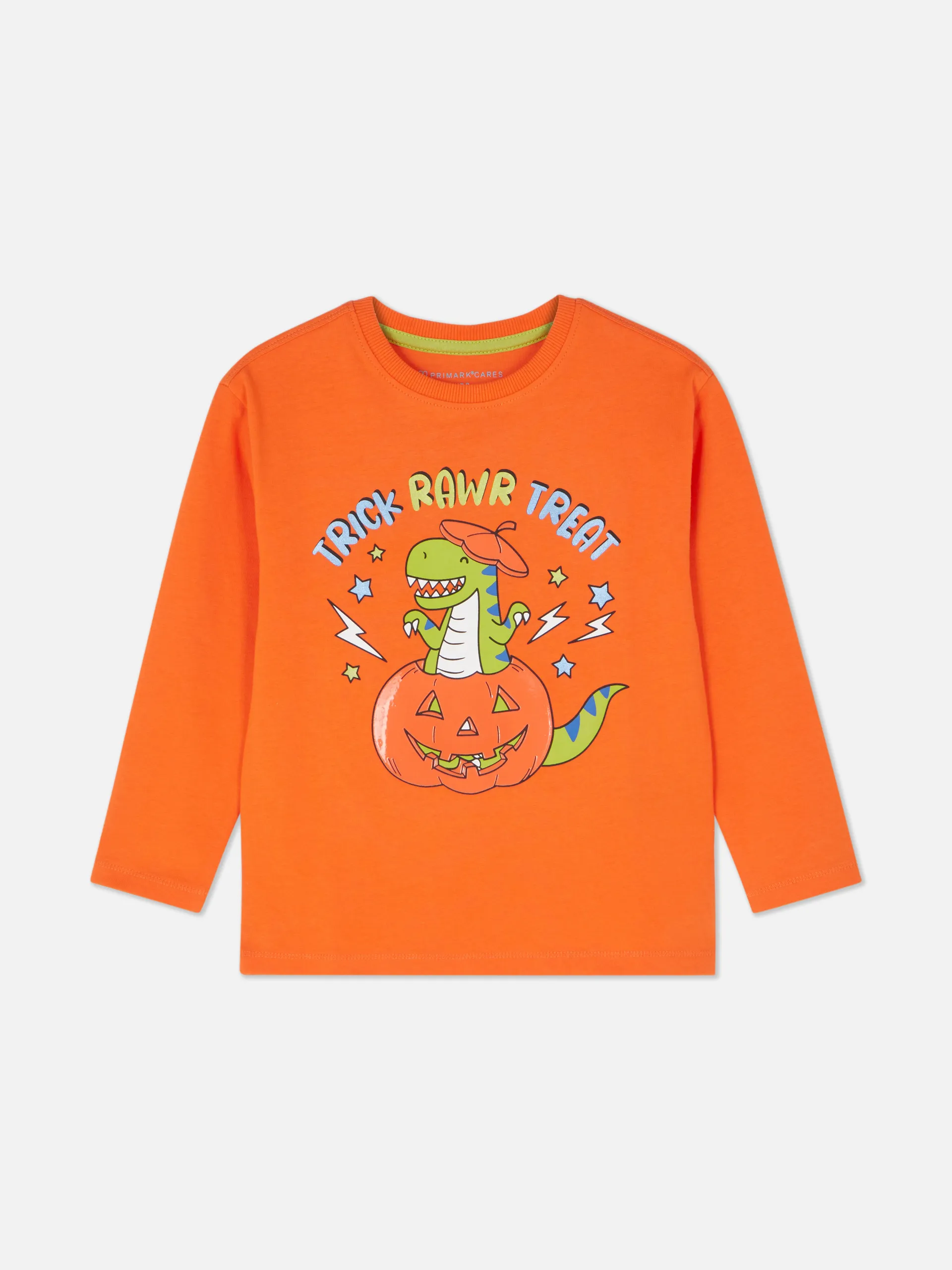 Halloween-T-shirt dinosaurusprint en lange mouwen