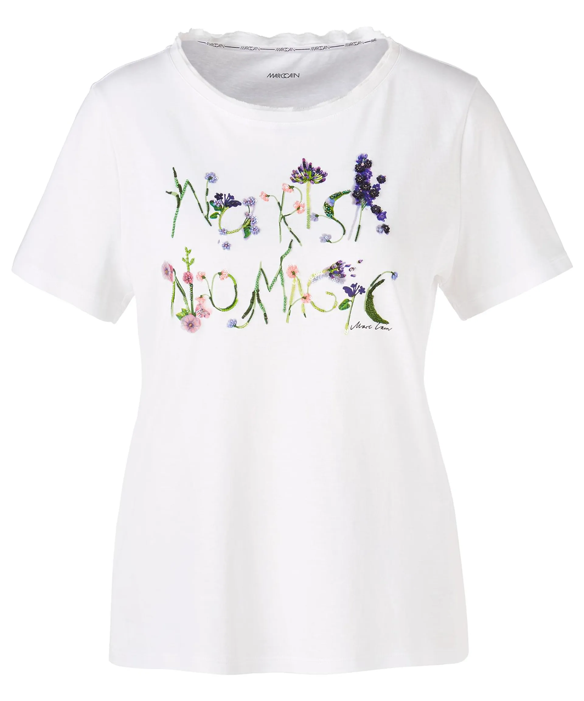 Marc Cain shirt met bloemen letterprint