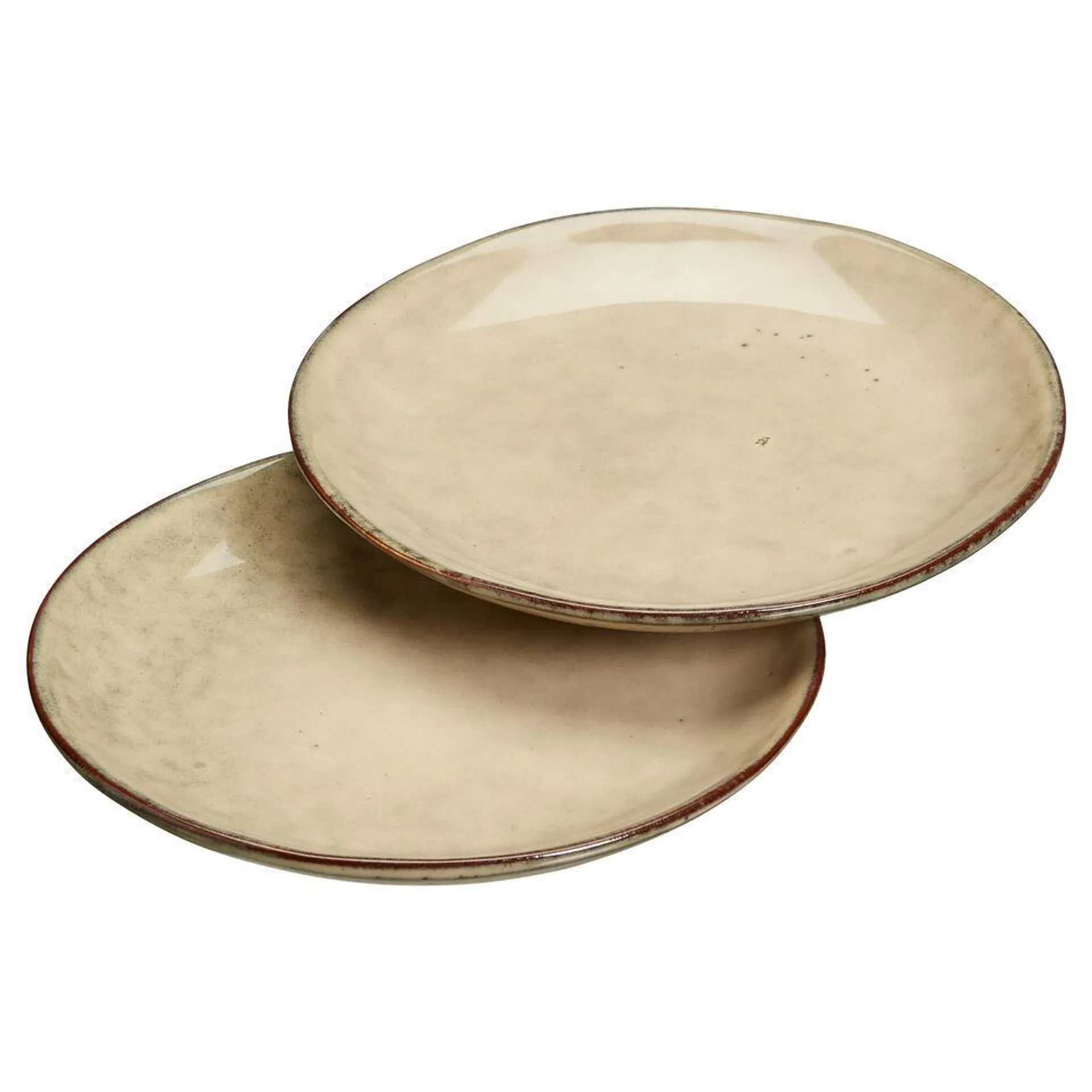 Gebaksbord Glaze Beige S/2 \n