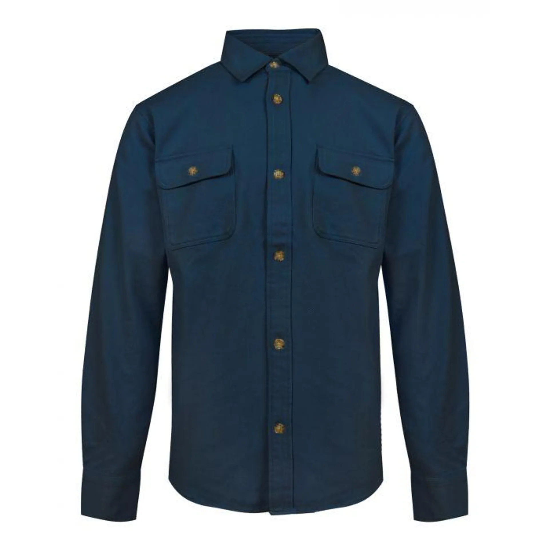 Katoenen Overshirt Donkerblauw