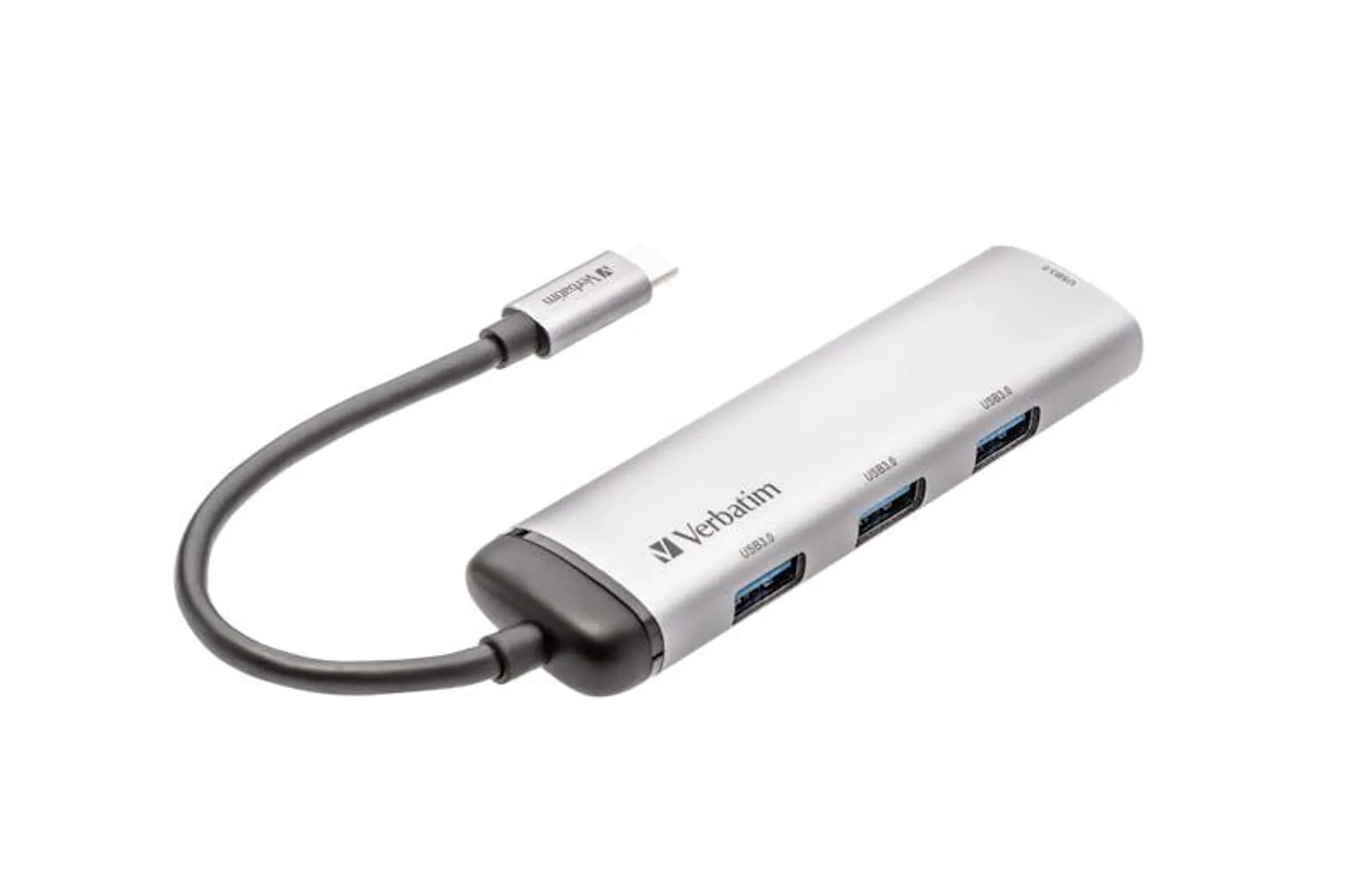 USB-C multipoort hub 1 x USB-C, 4 x USB-A 3.2, 15 cm kabel, reisdock, dockingstation