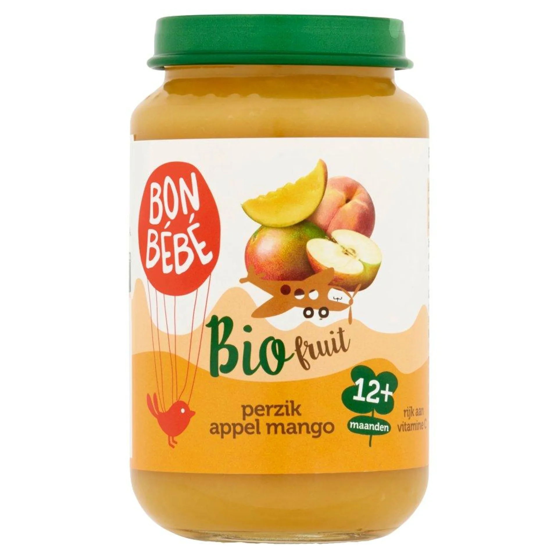 Bonbébé Bio Fruit Perzik Appel Mango 12+ Maanden 200 g