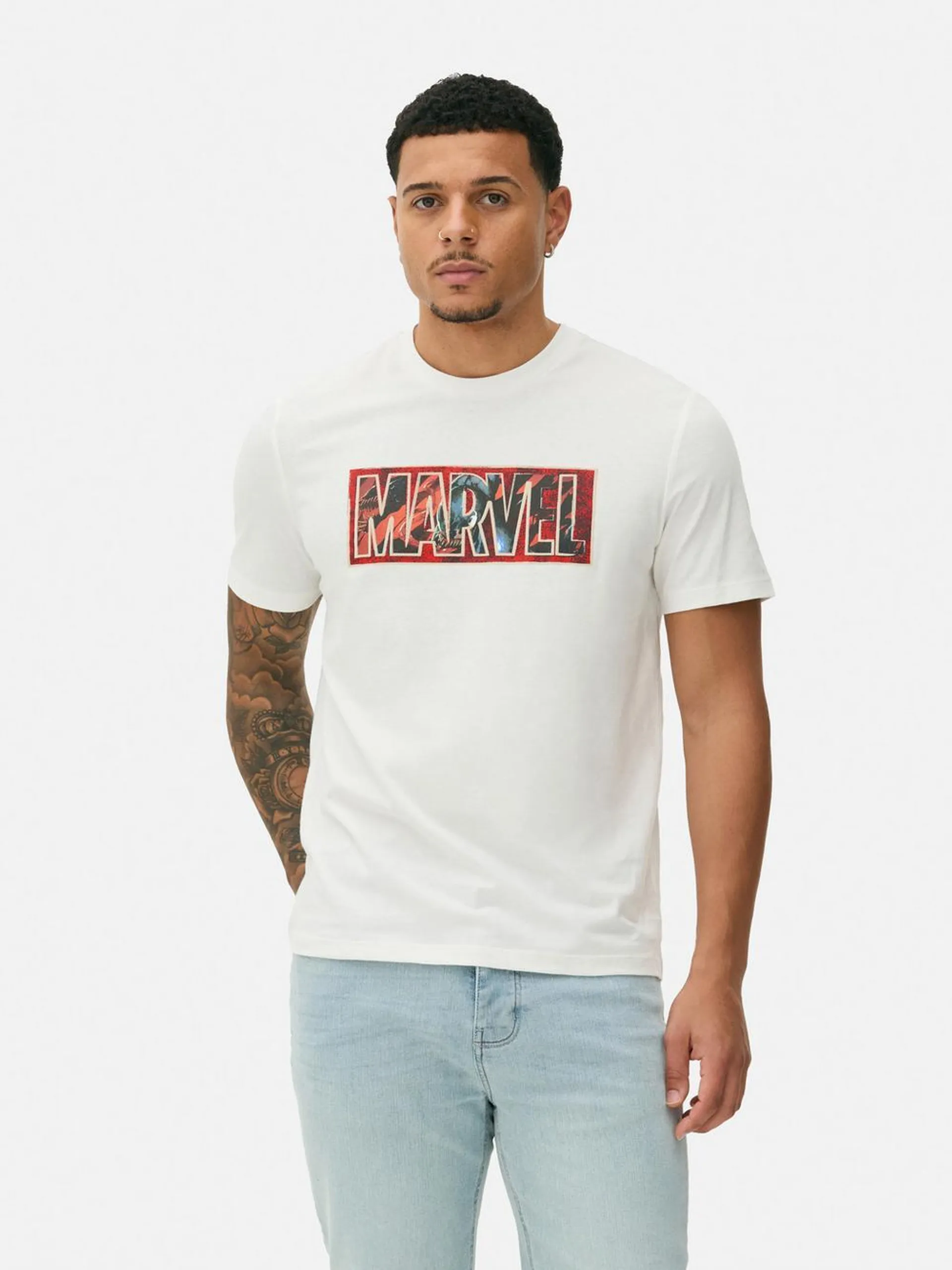 T-shirt met logoprint MARVEL