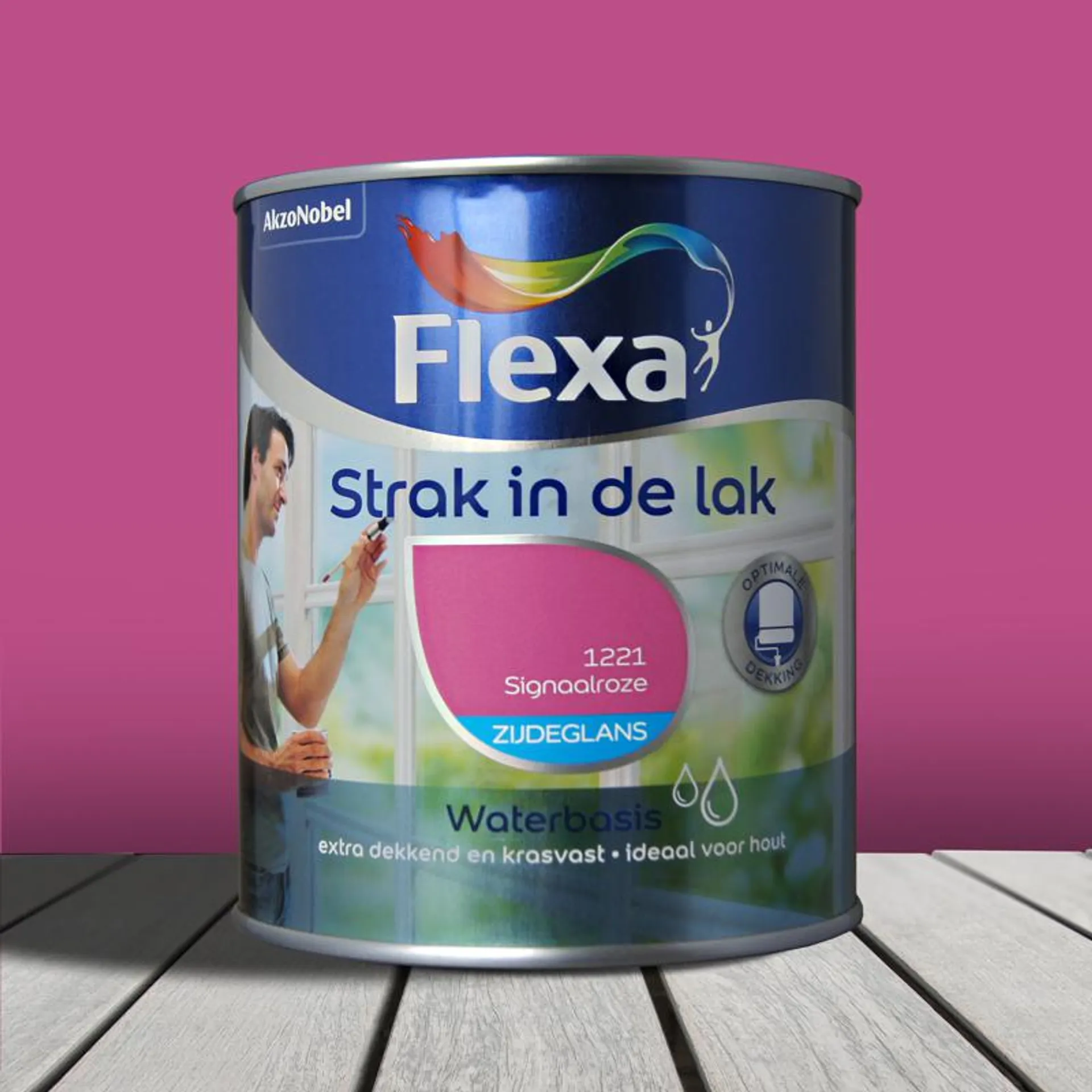 Flexa Strak In De Lak Acryl Zijdeglans Signaalroze 1221