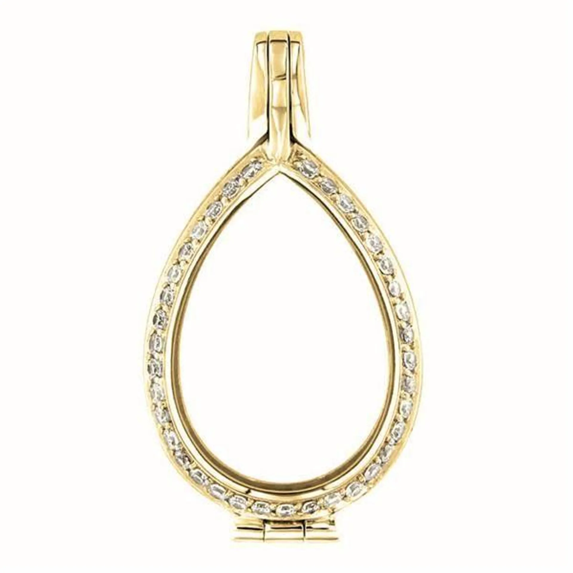 Goccia (25mm) Medaillon "Zirconi" (925/gold-plated)